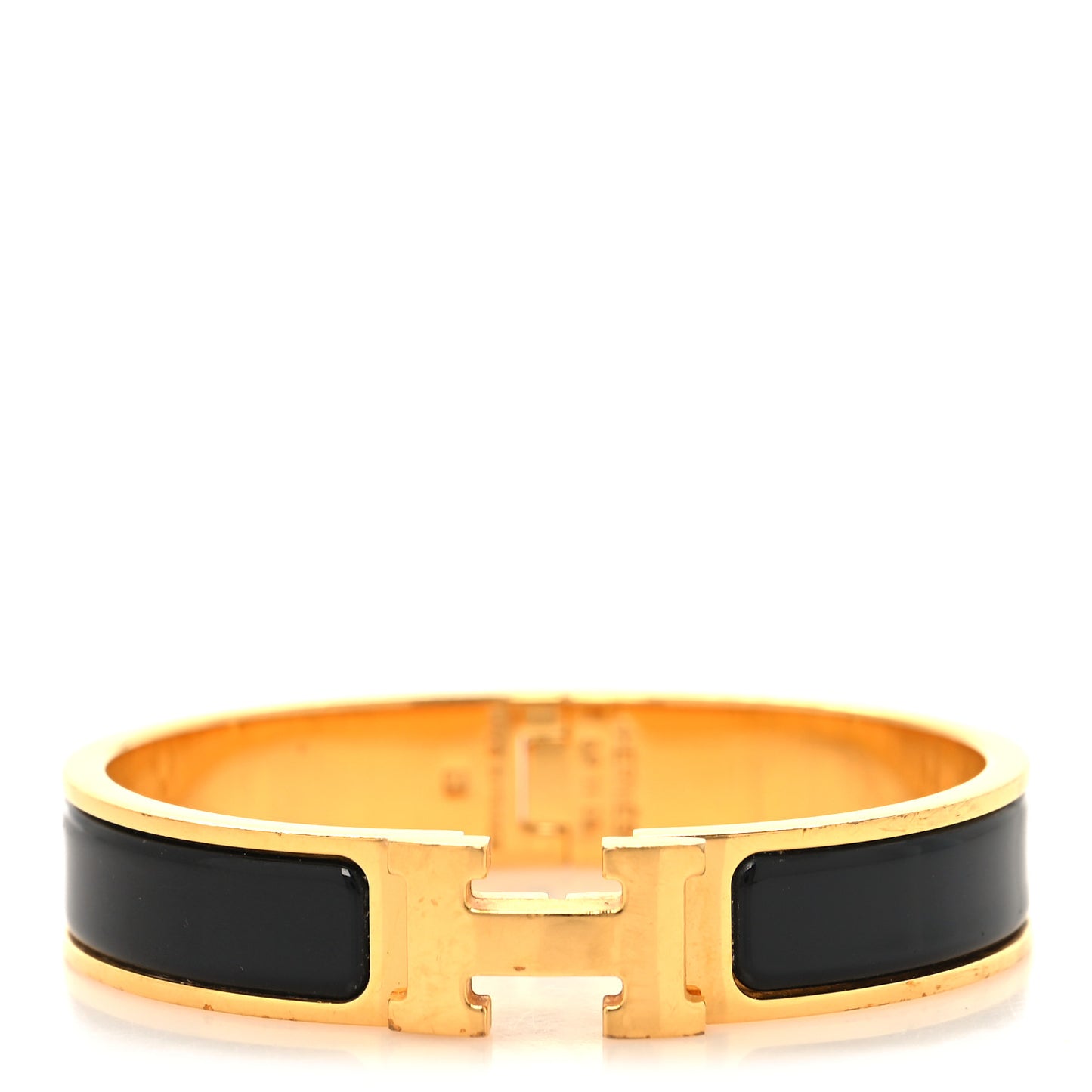 Enamel Narrow Clic Clac H Bracelet PM Black