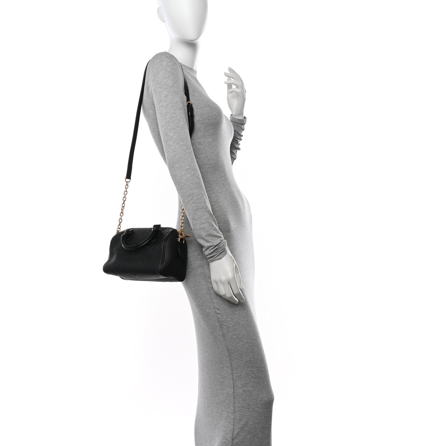 Louis Vuitton Empreinte Monogram Giant Speedy Bandouliere 20 Black 2 of 9