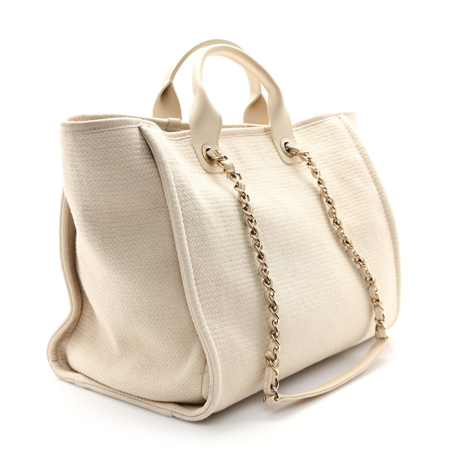 Mixed Fibers Medium Deauville Tote Beige