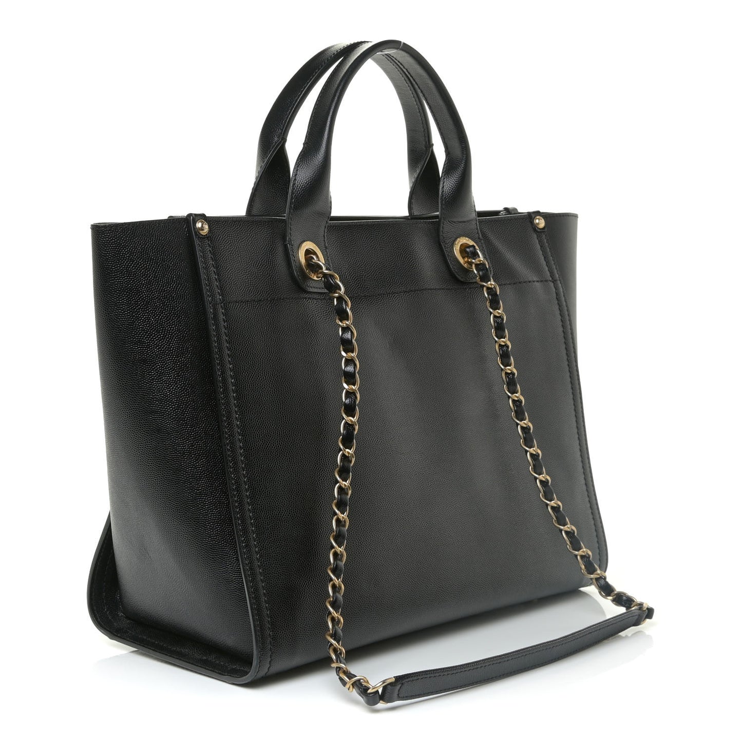 Caviar Small Studded Deauville Tote Black