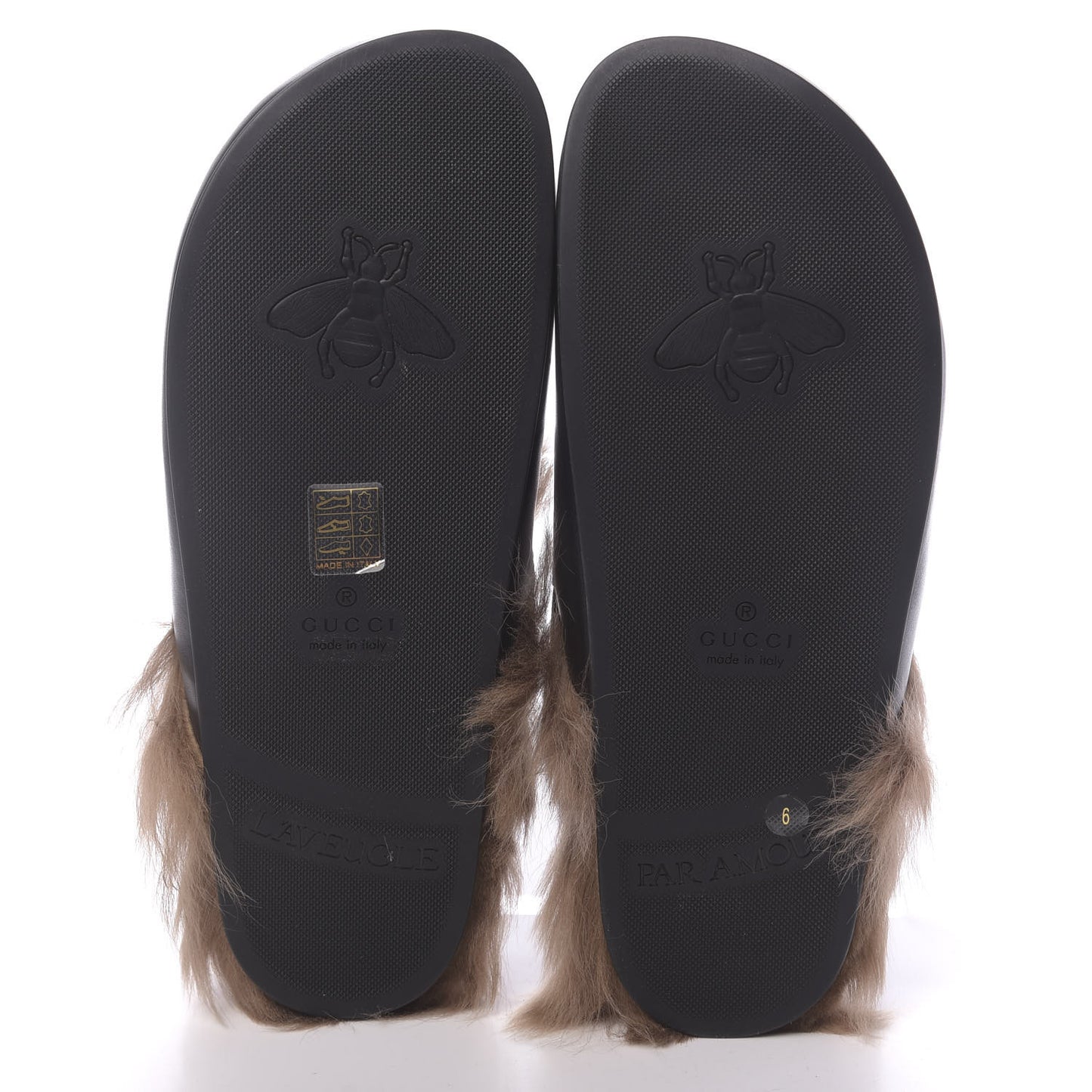 Calfskin Fur Mens Horsebit River Slingback Slippers 6 Black