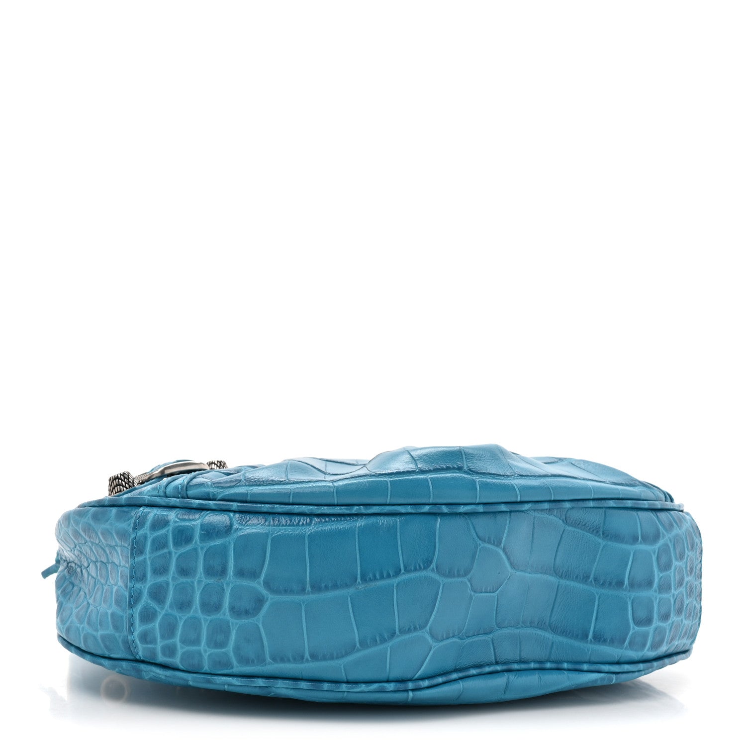 Balenciaga Extra Supple Calfskin Crocodile Embossed Le Cagole Shoulder Bag XS Cyan 6 of 12