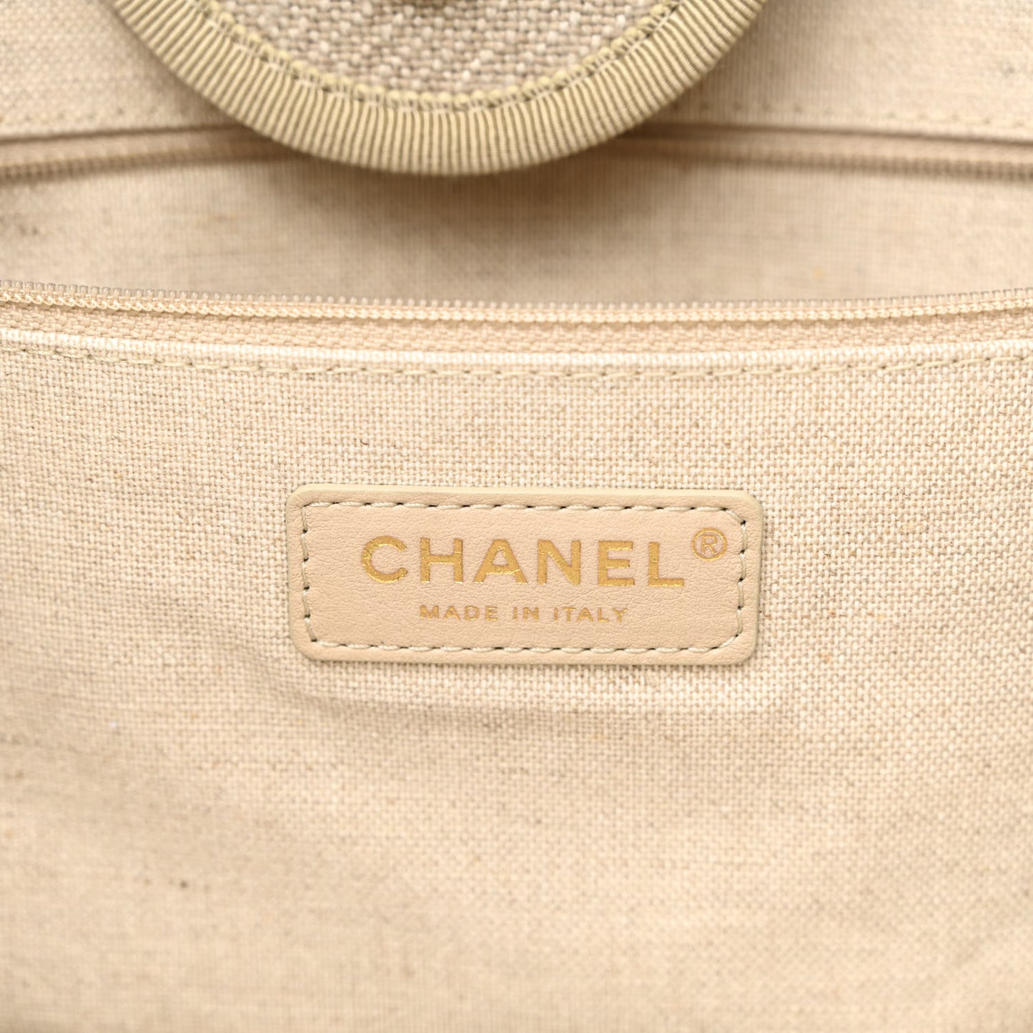 Mixed Fibers Medium Deauville Tote Beige Black