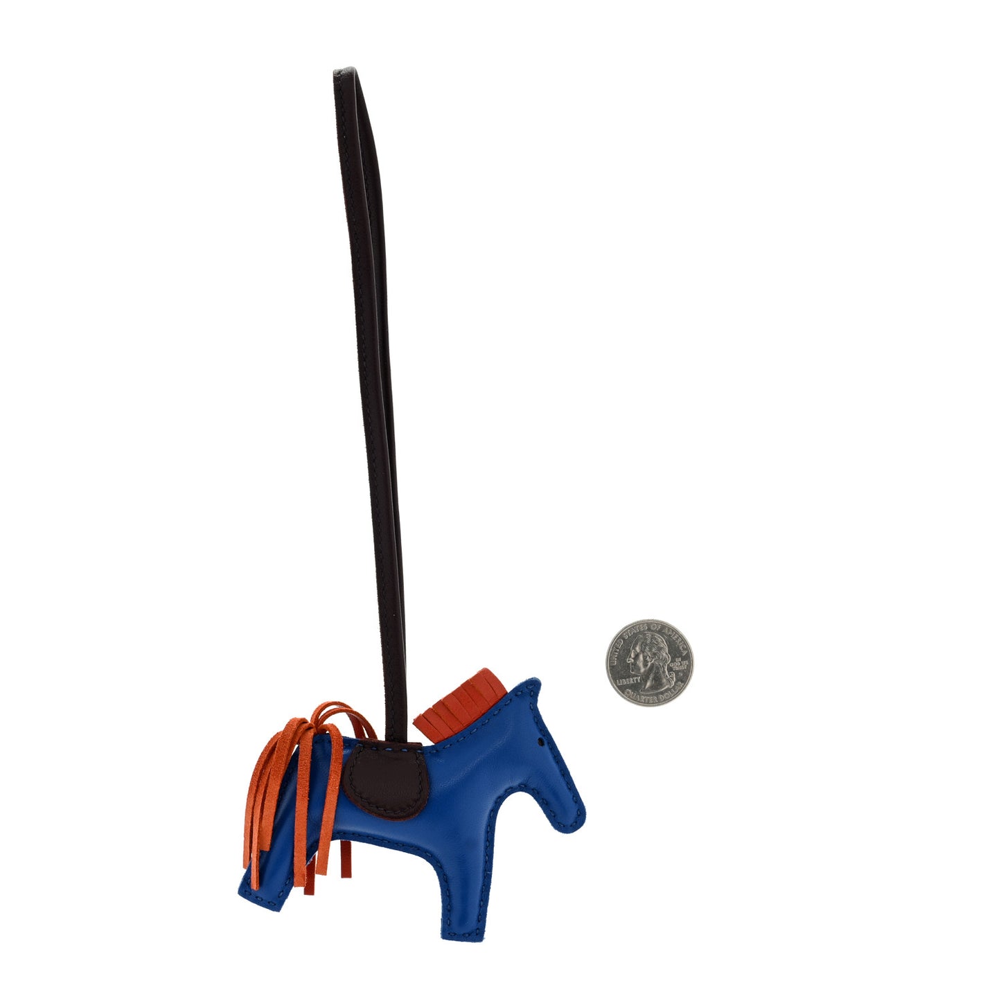 Milo Lambskin Grigri Rodeo Horse Bag Charm PM Bleu France Cornaline Rouge Sellier