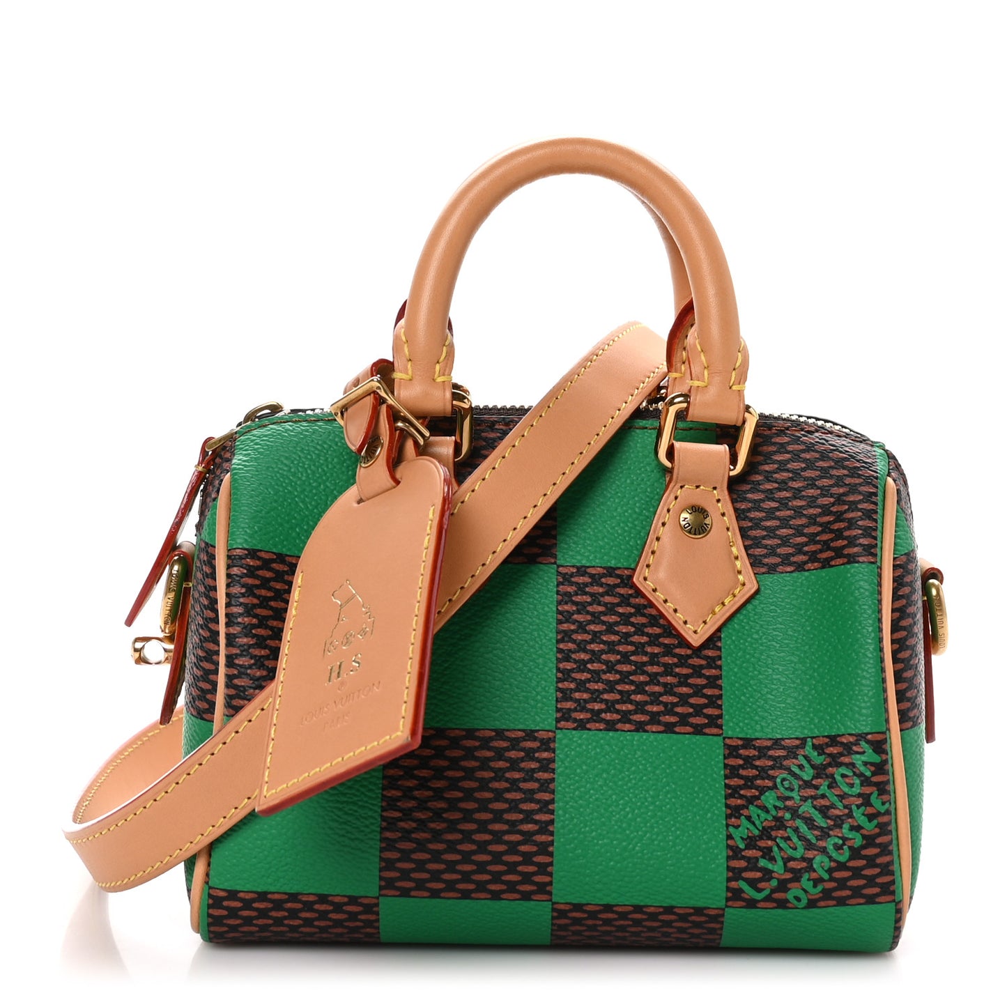 Damier Pop Speedy Bandouliere 18 Green