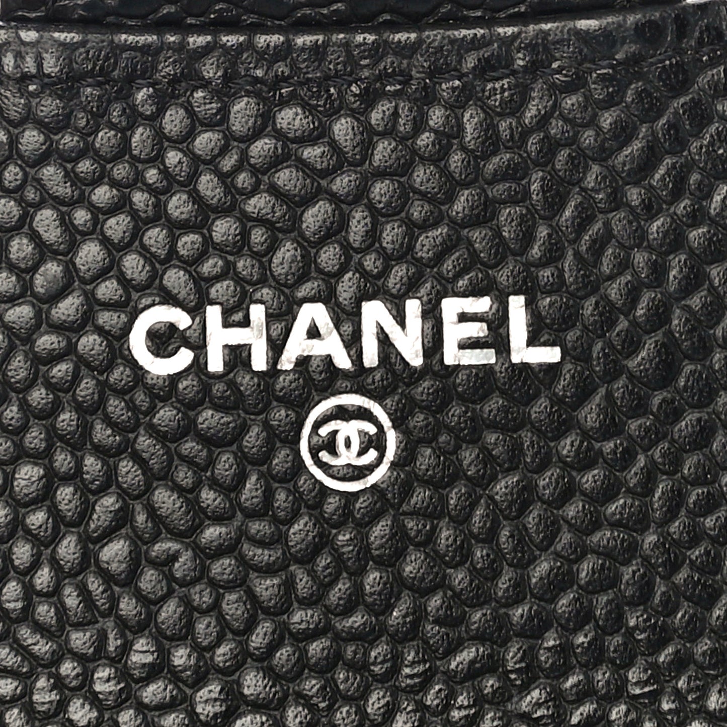 Caviar Quilted Flap Card Holder Wallet Black