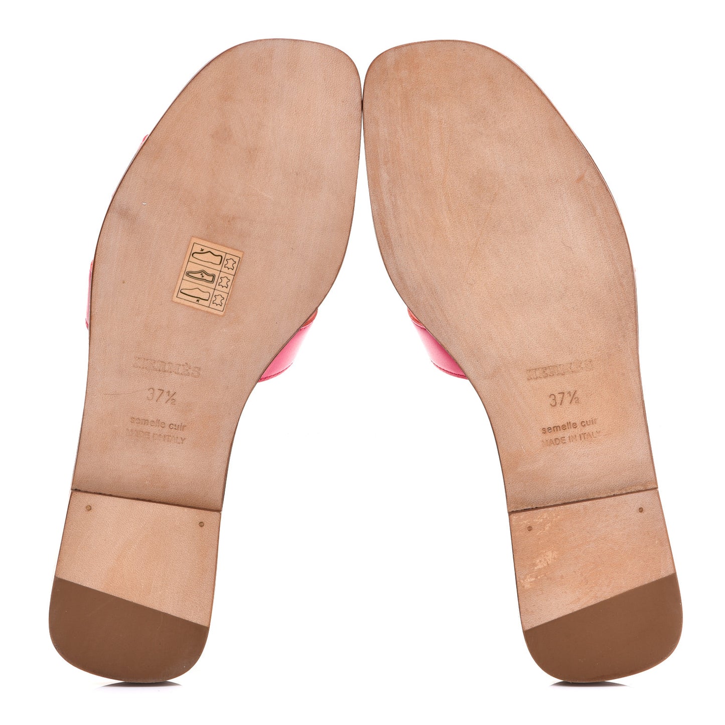 Box Calfskin Oran Sandals 37.5 Rose Flash Orange H