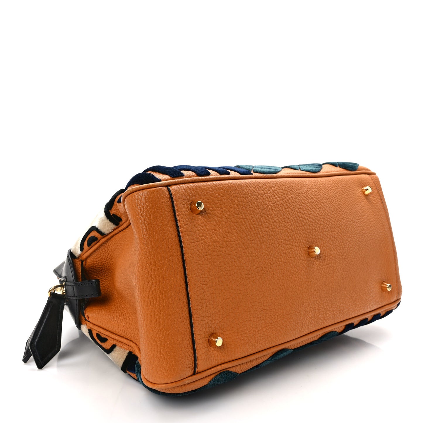 Calfskin Velvet Medium Milverton Satchel Copper Orange