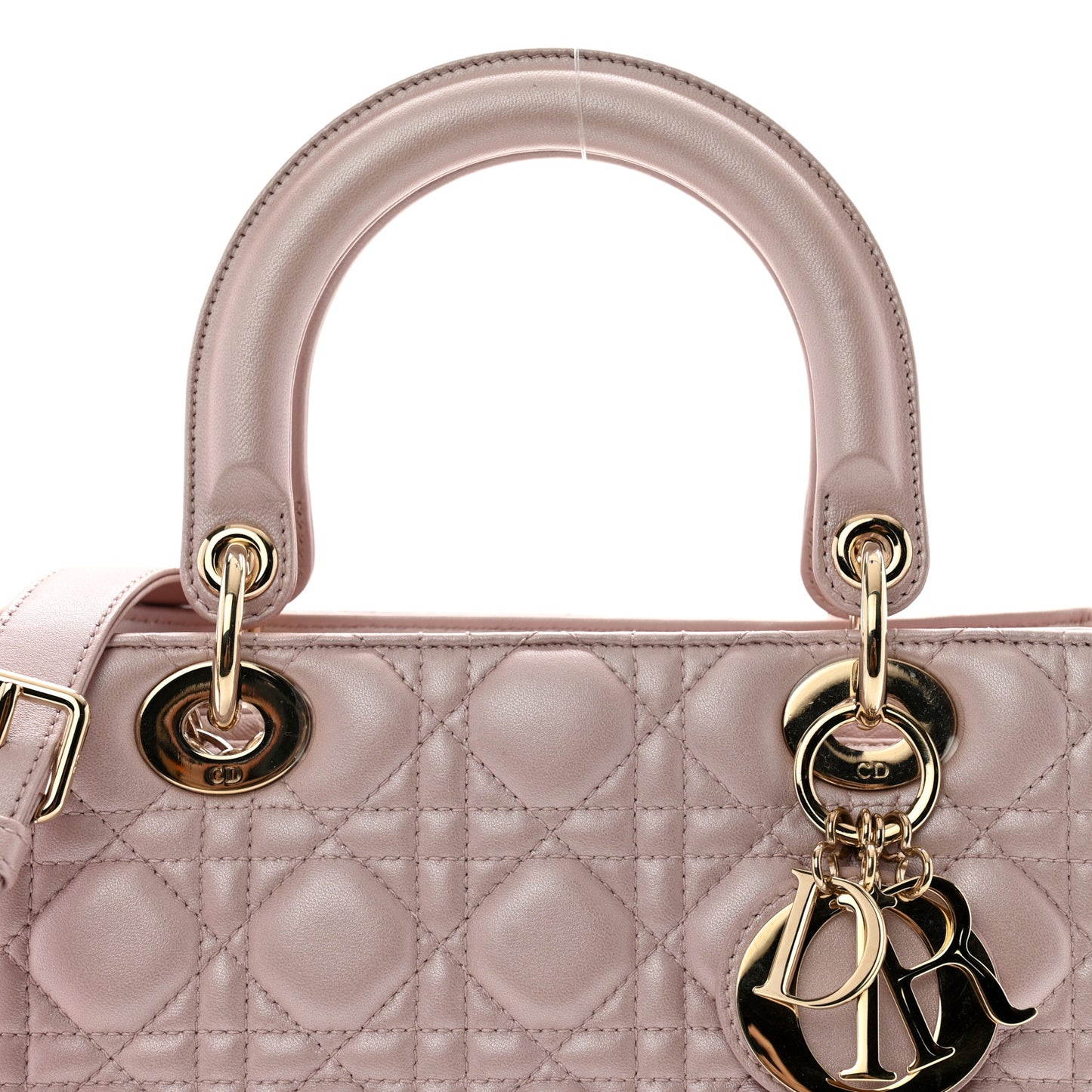 Pearly Lambskin Cannage Medium Lady Dior Lotus