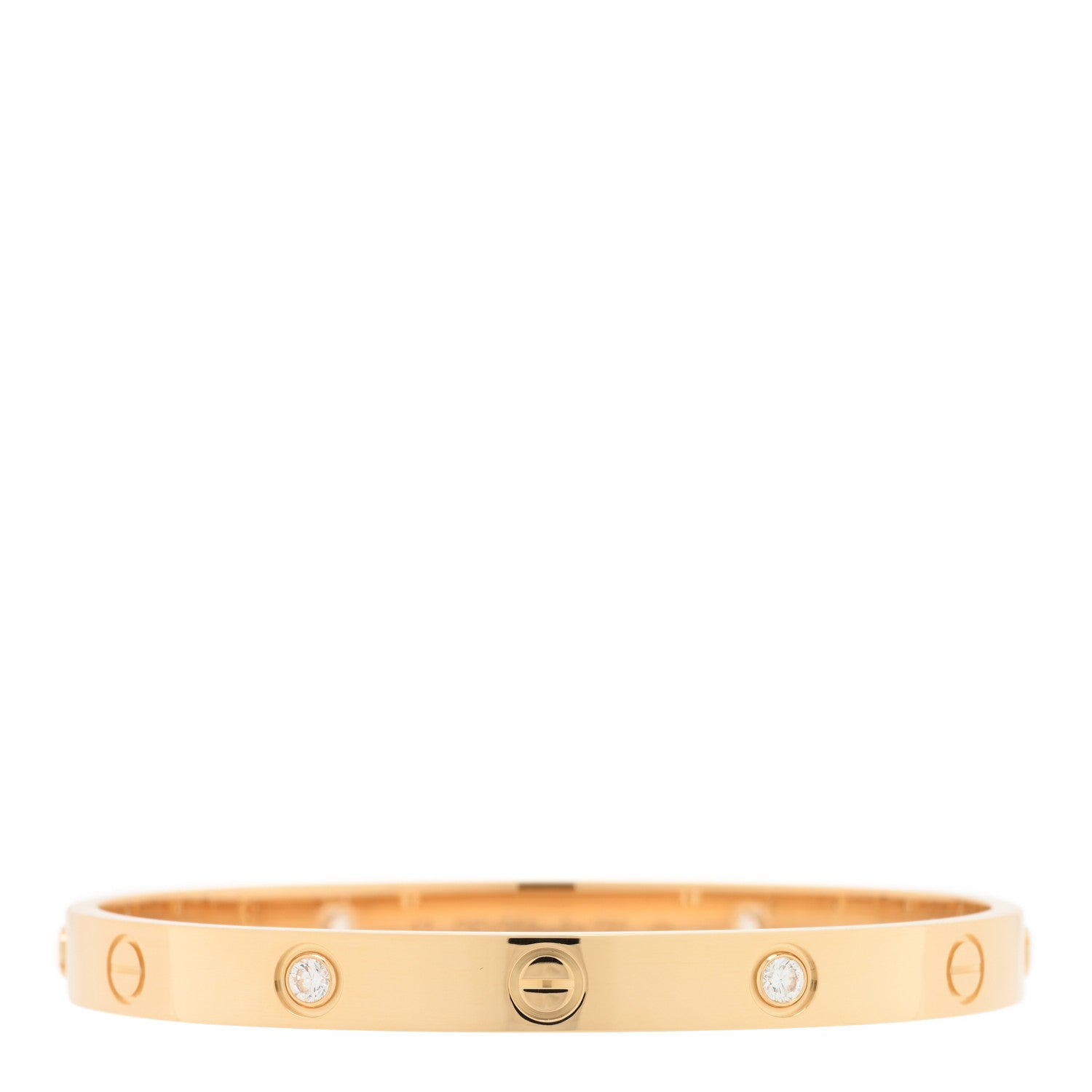 Cartier 18K Yellow Gold 4 Diamond LOVE Bracelet 17 1 of 5