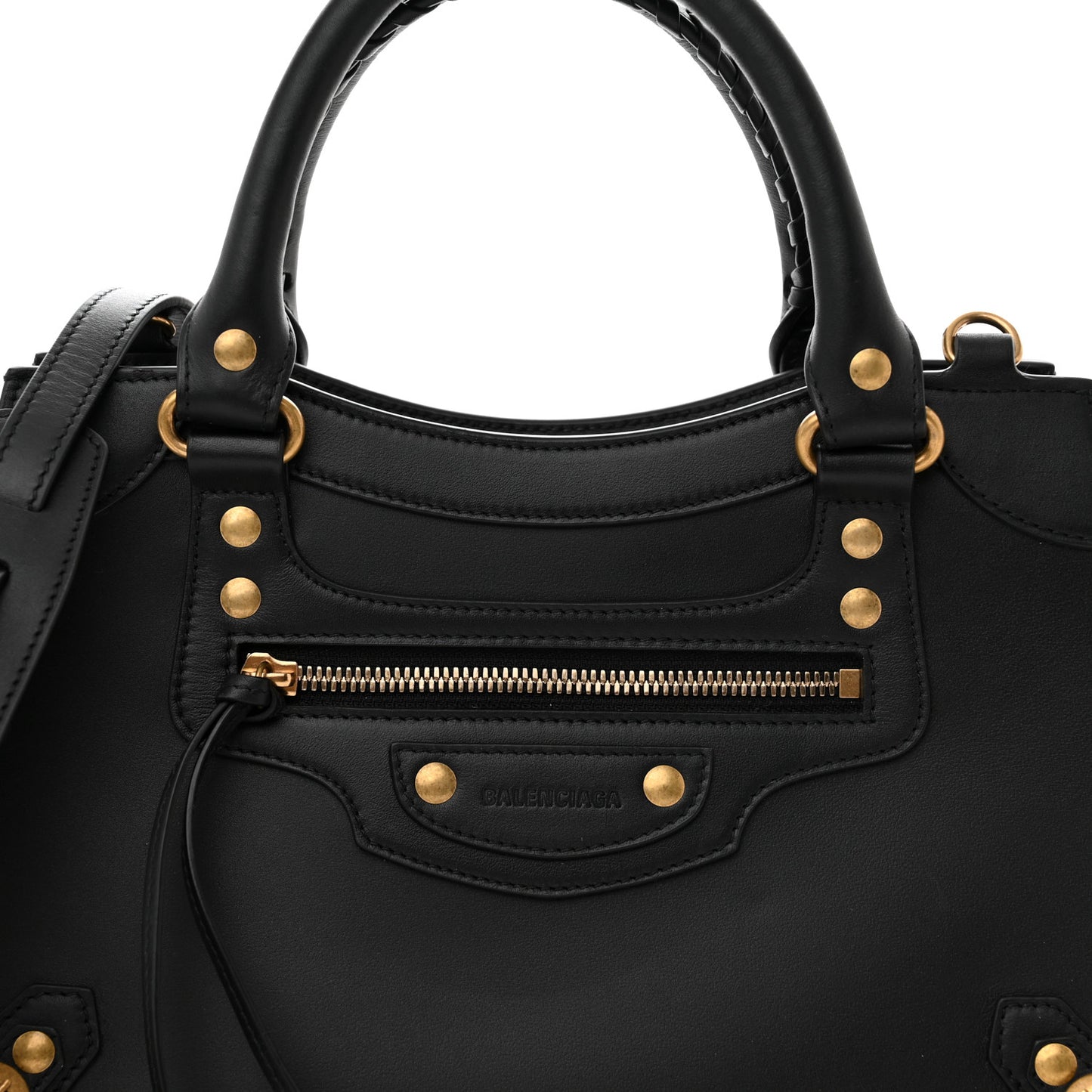 Smooth Calfskin Neo Classic Brass Hardware S City Black