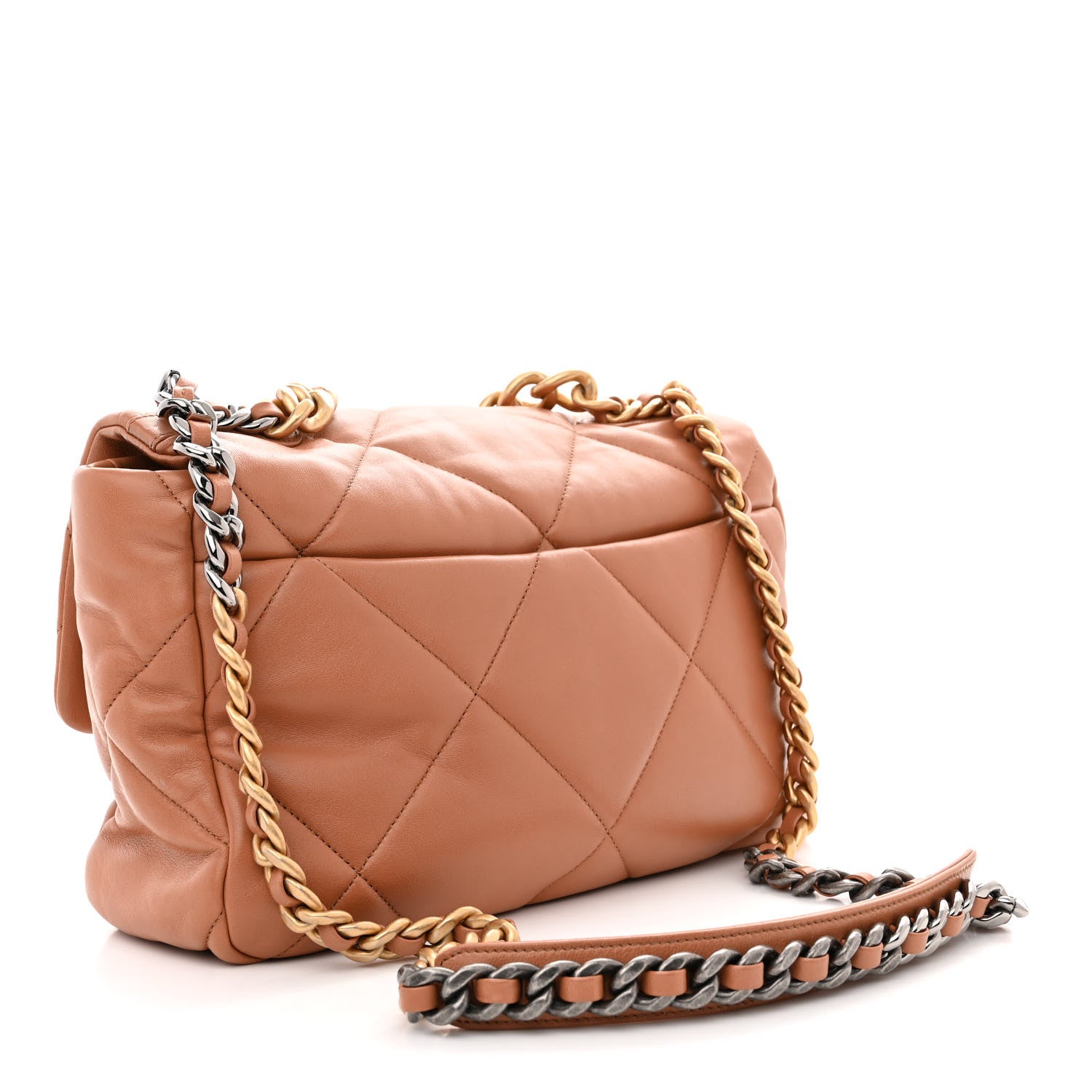 Chanel Lambskin Quilted Large Chanel 19 Flap Brown 3 of 10