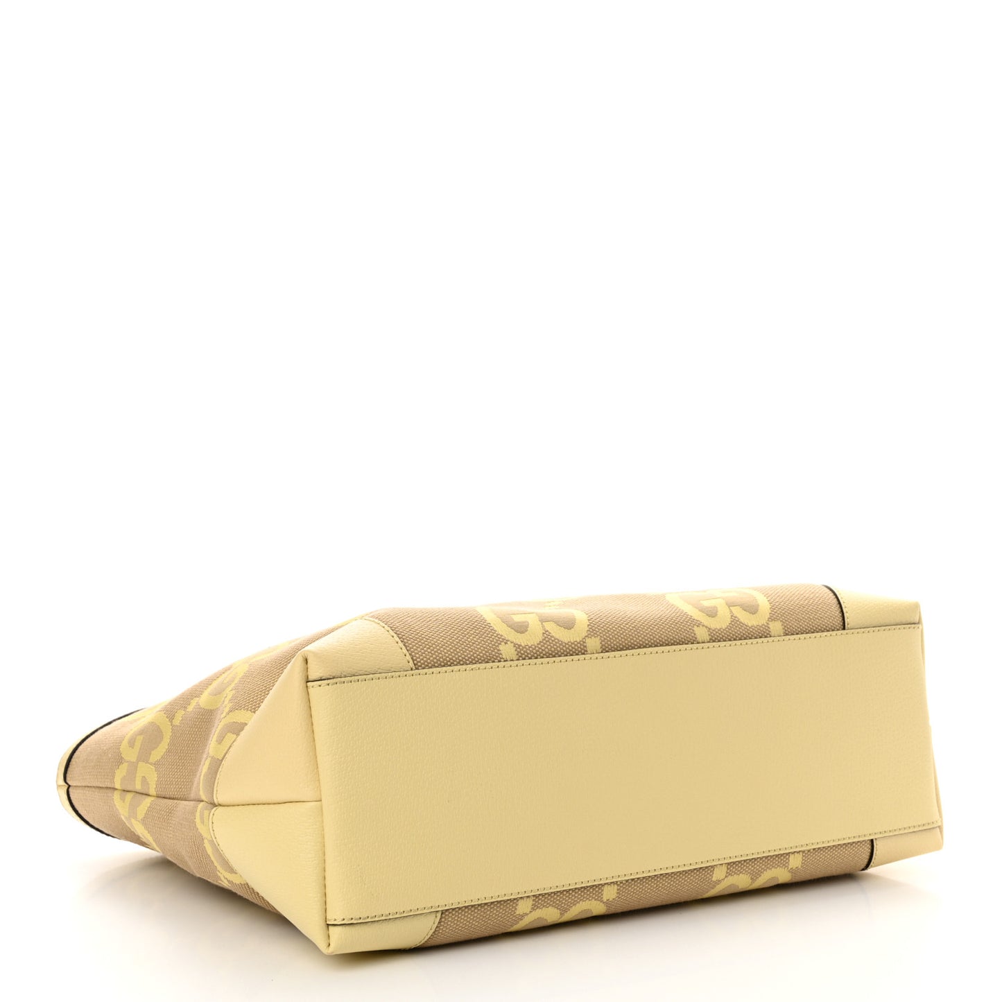 Monogram Jumbo GG Textured Dollar Calfskin Medium Ophidia Shopping Tote Beige Banana
