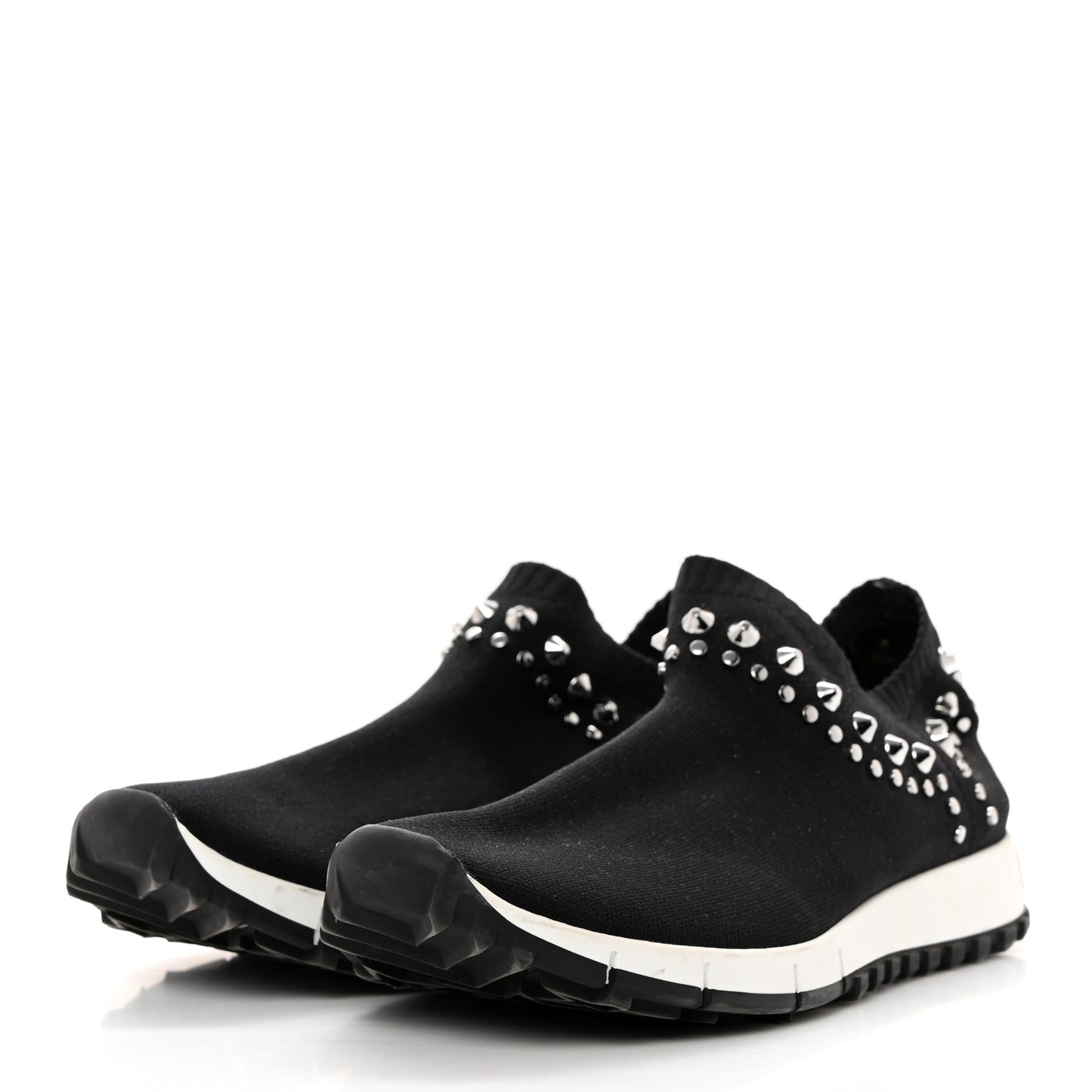 Knit Studded Sneaker 38 Black