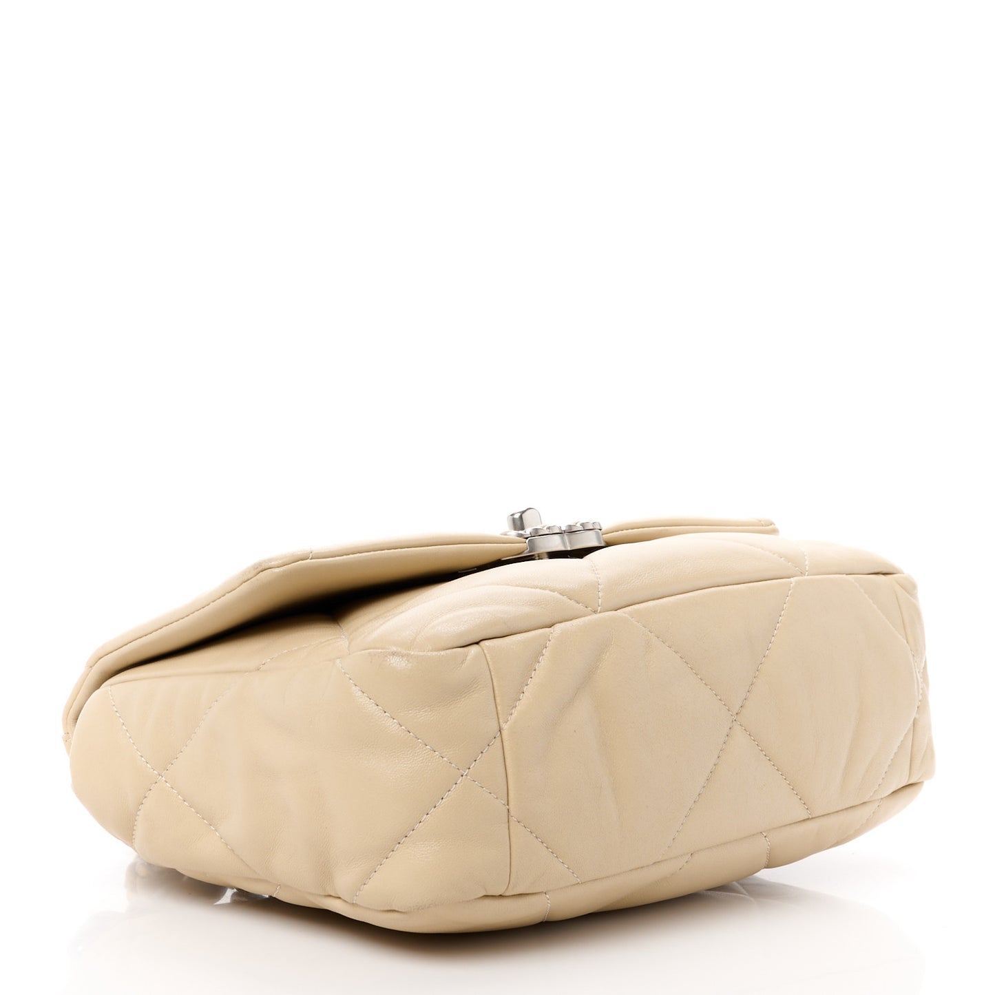 Lambskin Quilted Medium Chanel 19 Flap Light Beige
