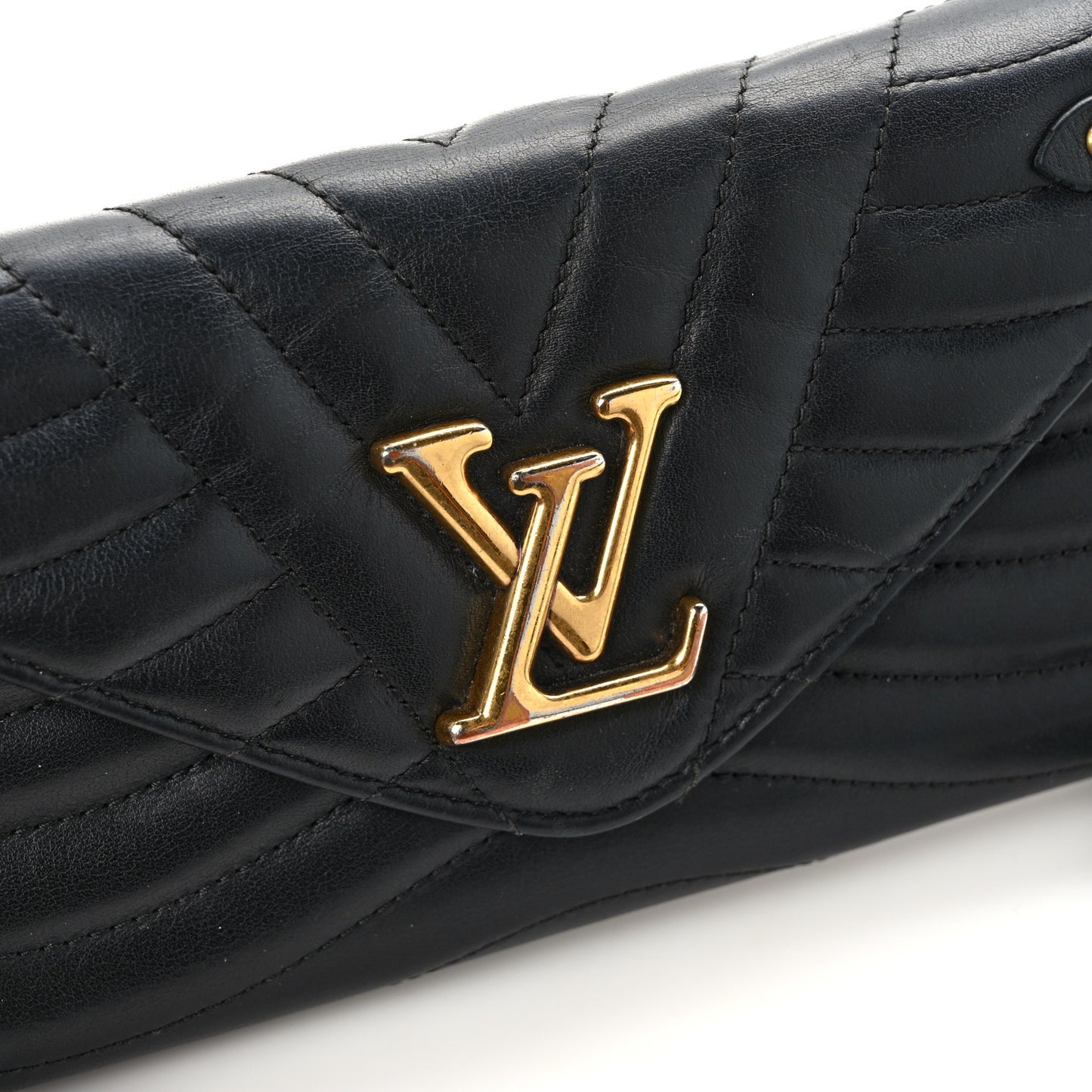 Calfskin New Wave Long Wallet Black