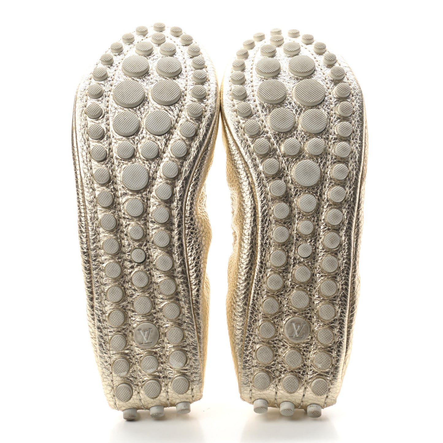Metallic Calfskin Lemon Ballerina Flats 36 Gold