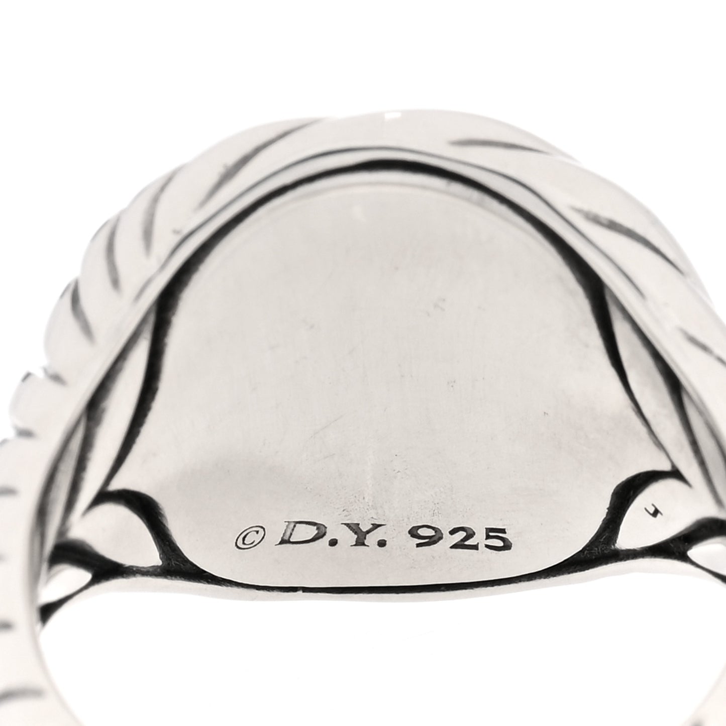 Sterling Silver 13mm Sculpted Cable Pinky Ring 45 3.5