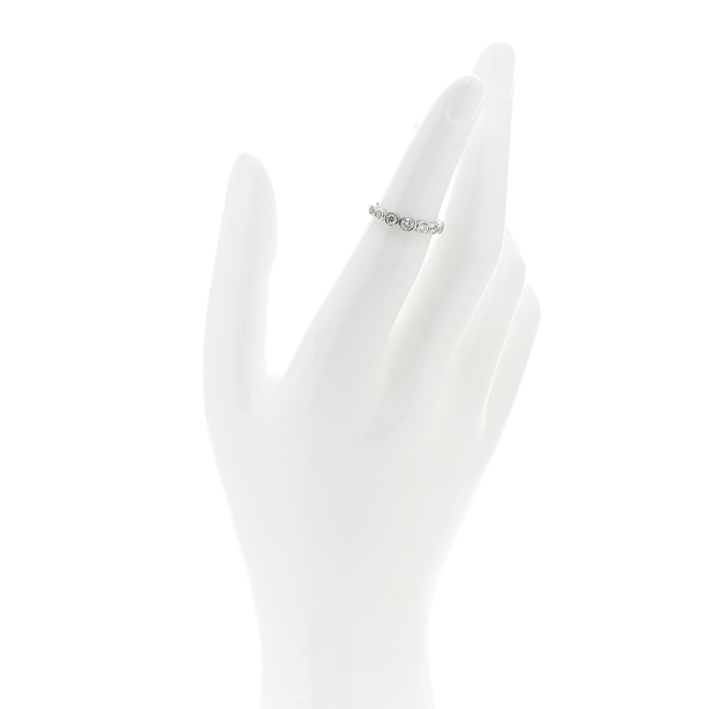 Platinum Diamond Jazz Graduated Band Ring 47 4