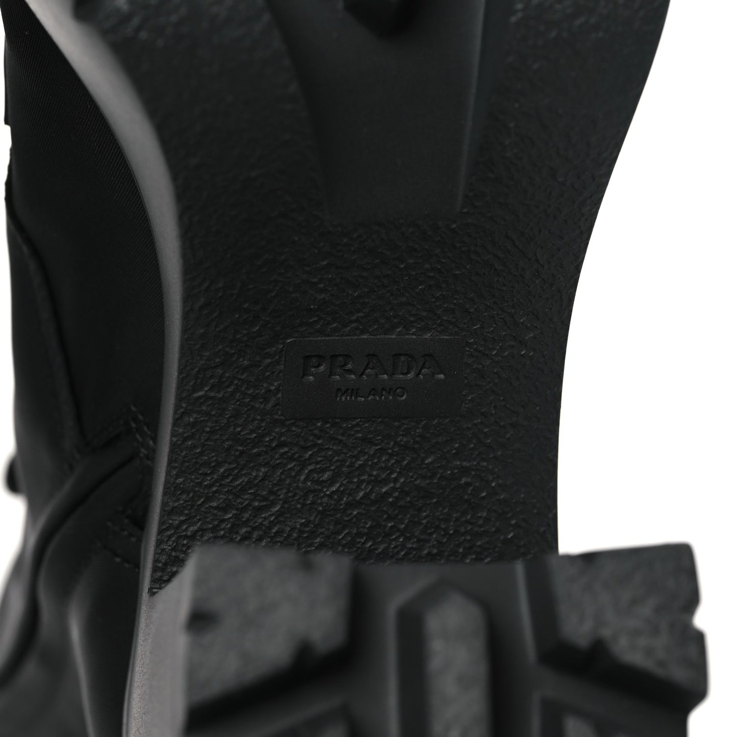 Spazzolato Re-Nylon Metal Triangle Logo Lace Up 55mm Ankle Boots 39 Black