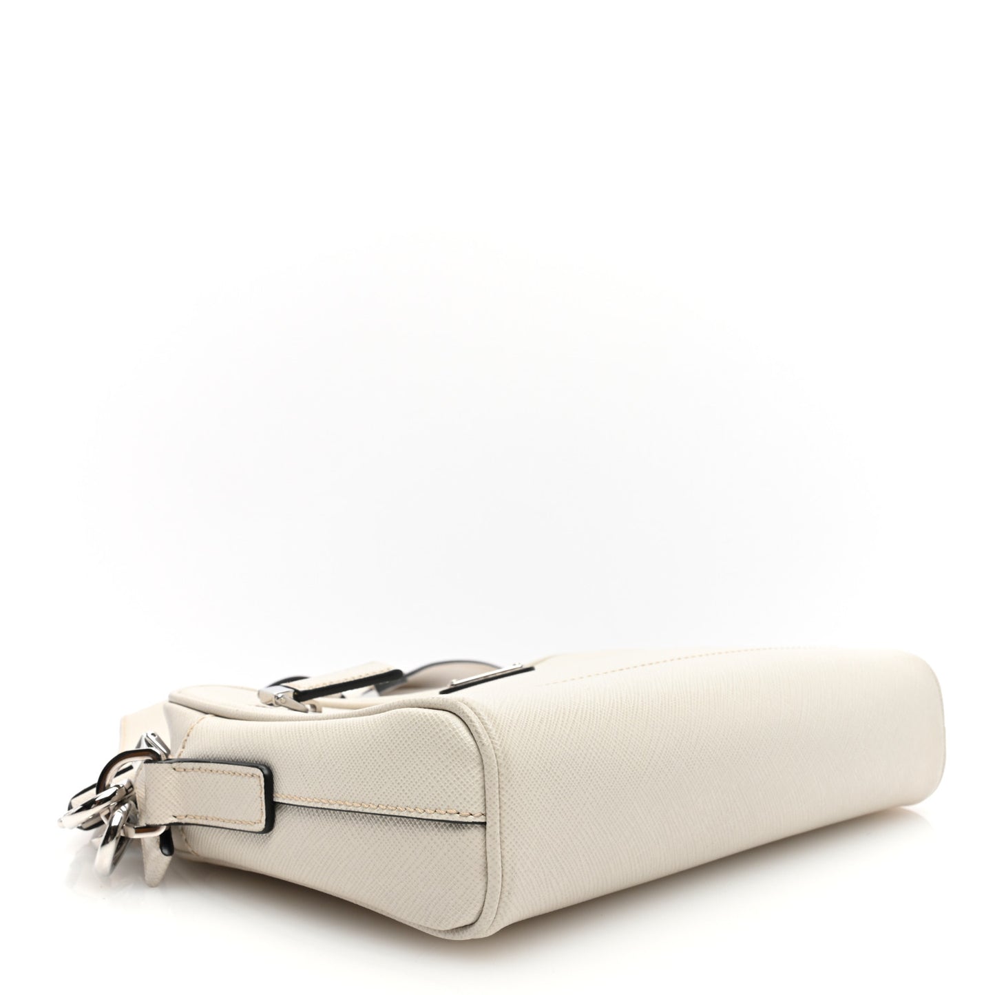 Saffiano Travel Triangle Wristlet Crossbody Bag White