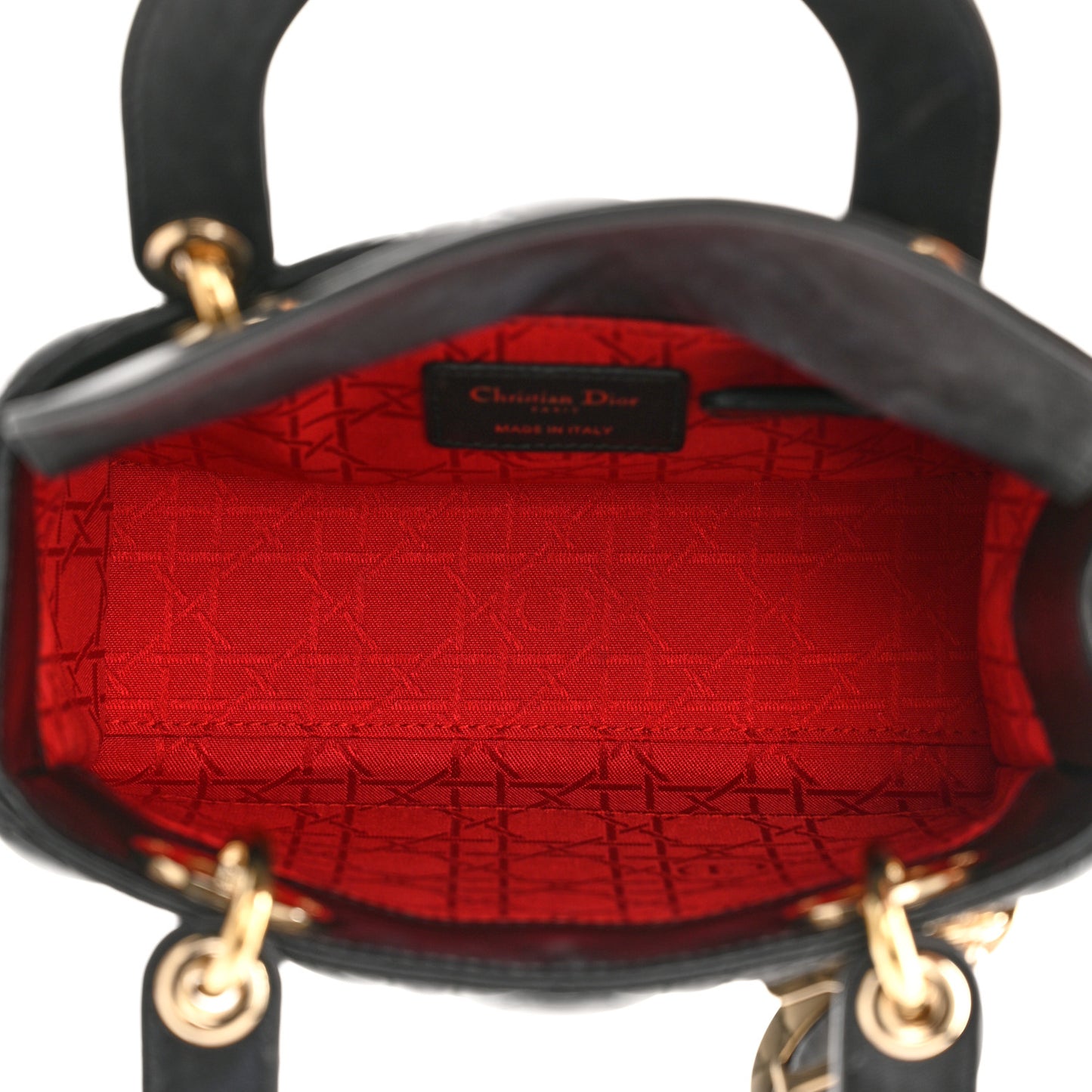 Lambskin Cannage Small Lucky Badges My Lady Dior Black