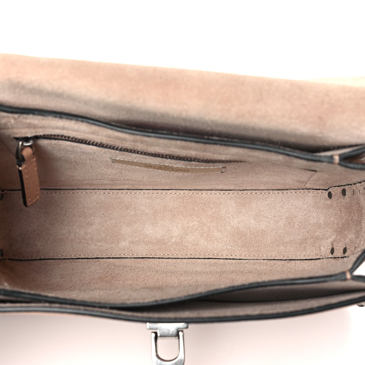 Valentino Garavani Grained Calfskin Onyx Medium Guitar Strap Rockstud Rolling Flap Saddle Bag Soft Noisette 5 of 8