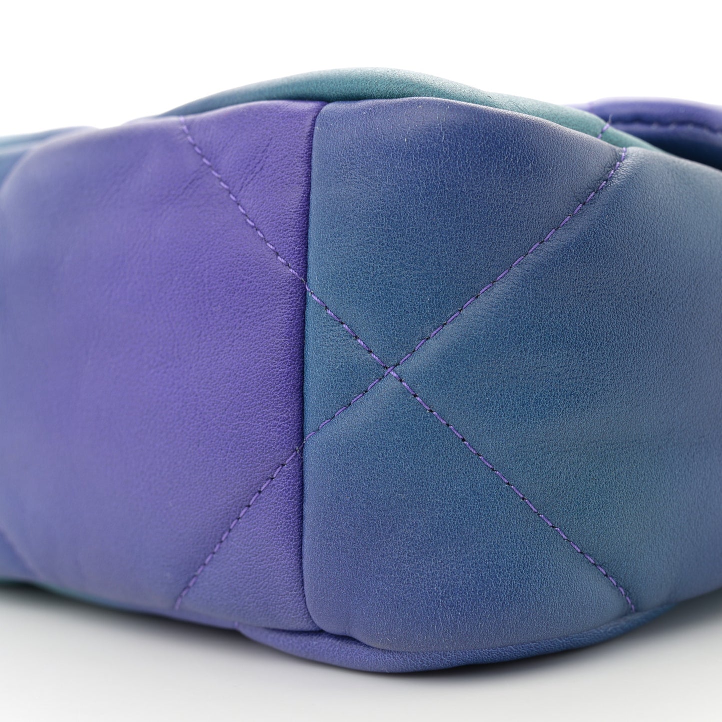 Tie Dye Calfskin Quilted Medium Chanel 19 Flap Blue Purple