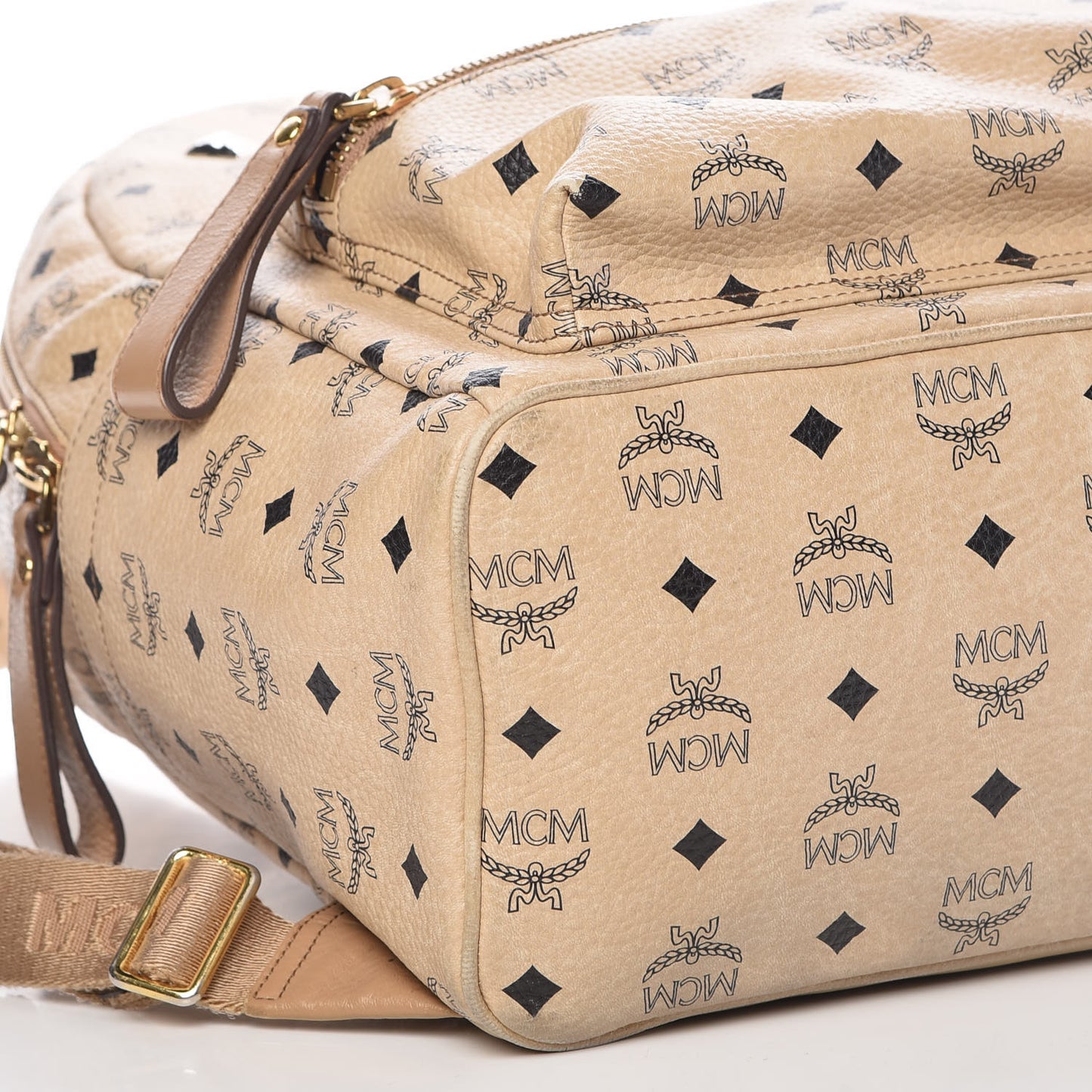 Visetos Medium Studded Stark Backpack Beige