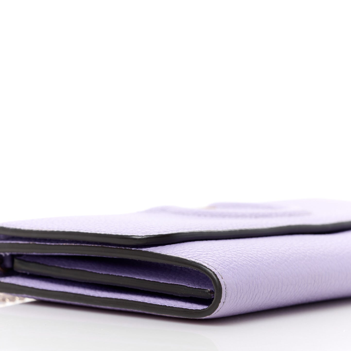 Grained Calfskin City Wallet On Chain Spring Crocus