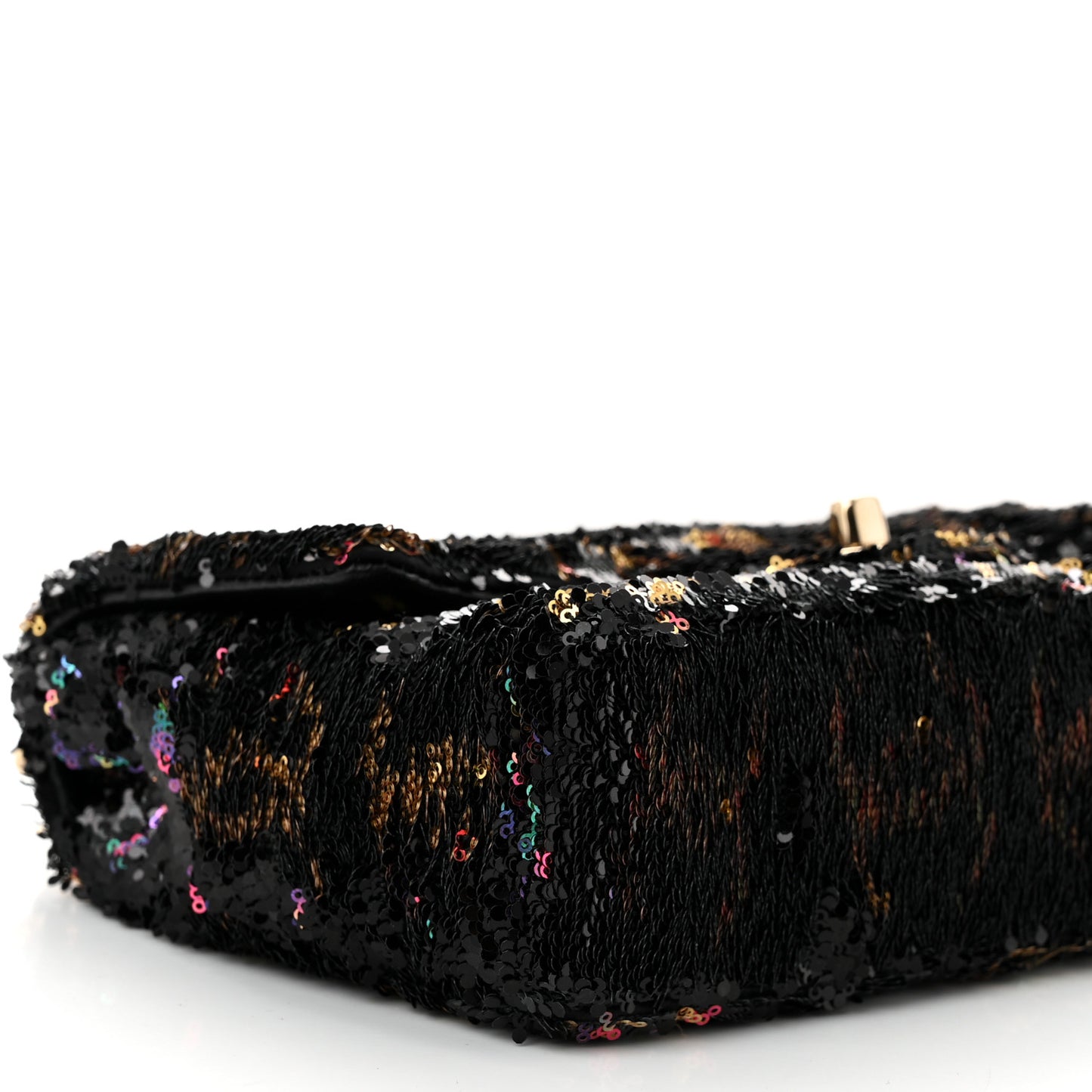 Sequin CC Small Single Flap  Black Multicolor