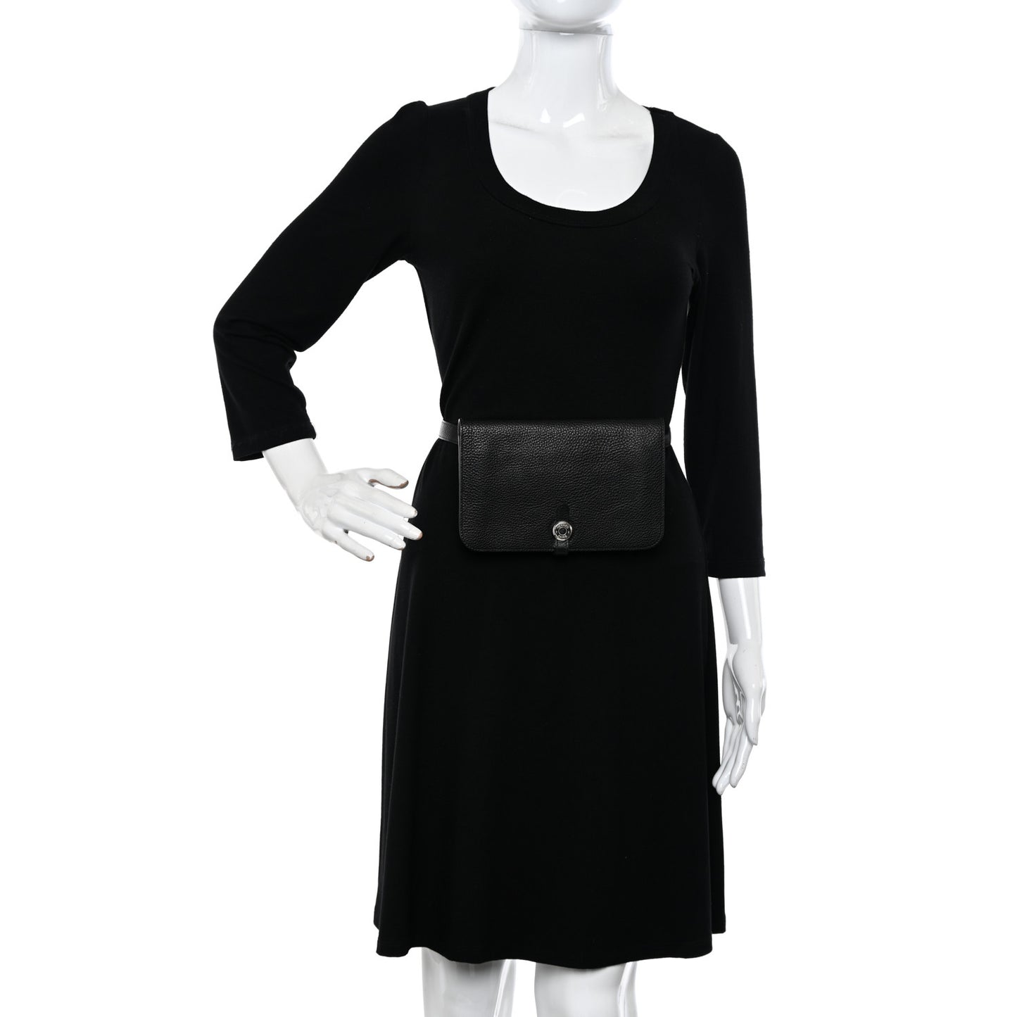 Togo Dogon Wallet Waist Pouch Black