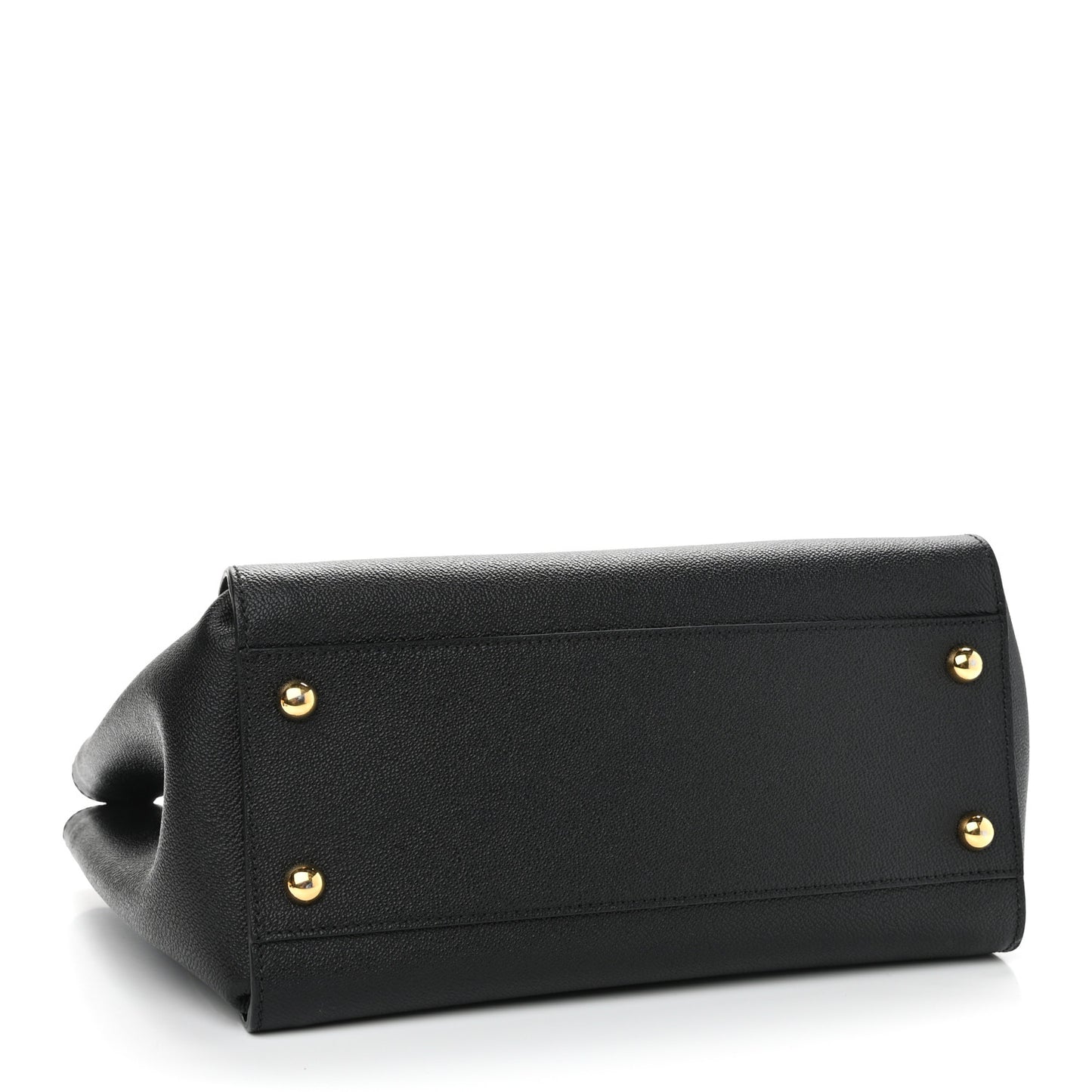 Soft Grain Calfskin Medium Buckle Tote Black