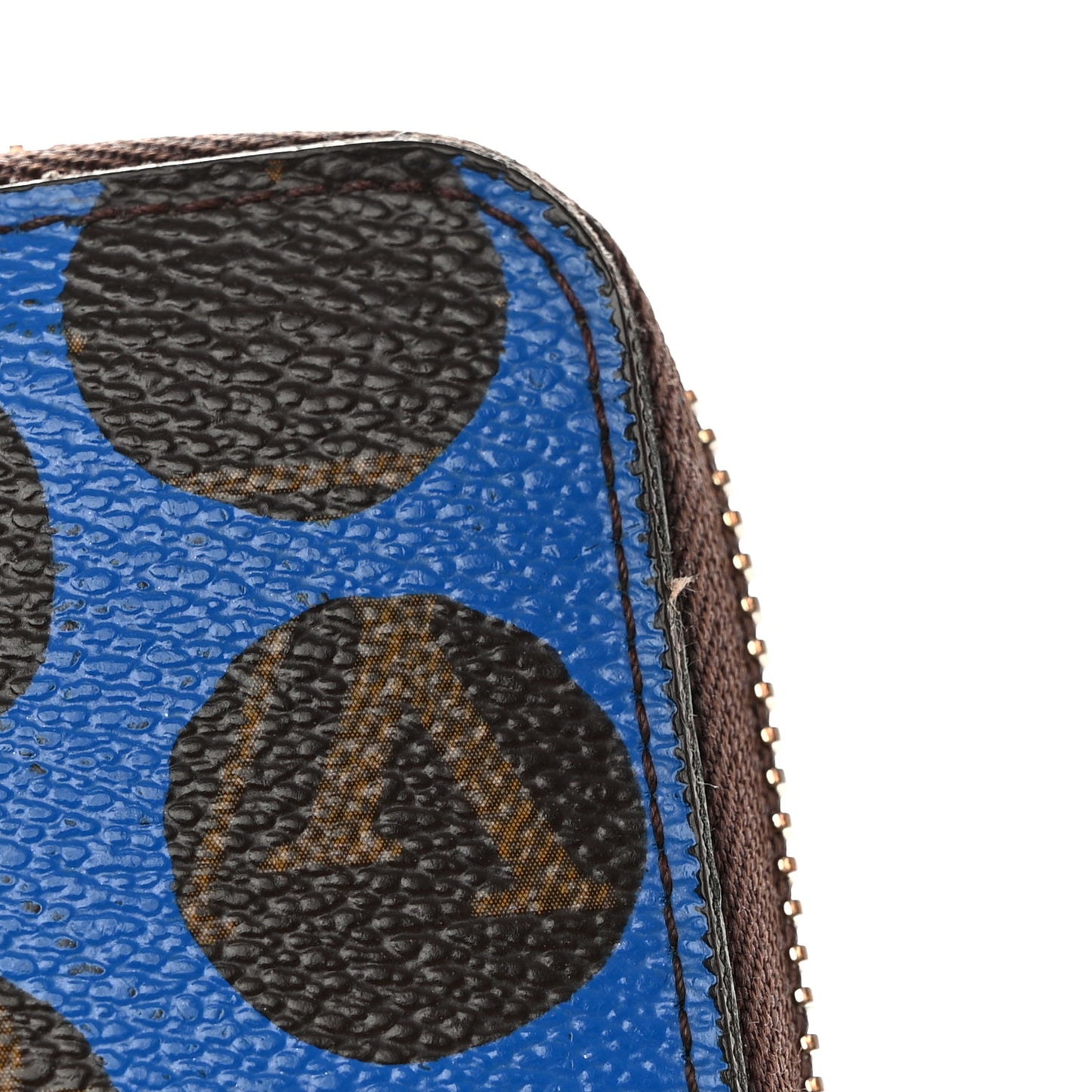 Monogram Kusama Pumpkin Dots Zippy Wallet Blue