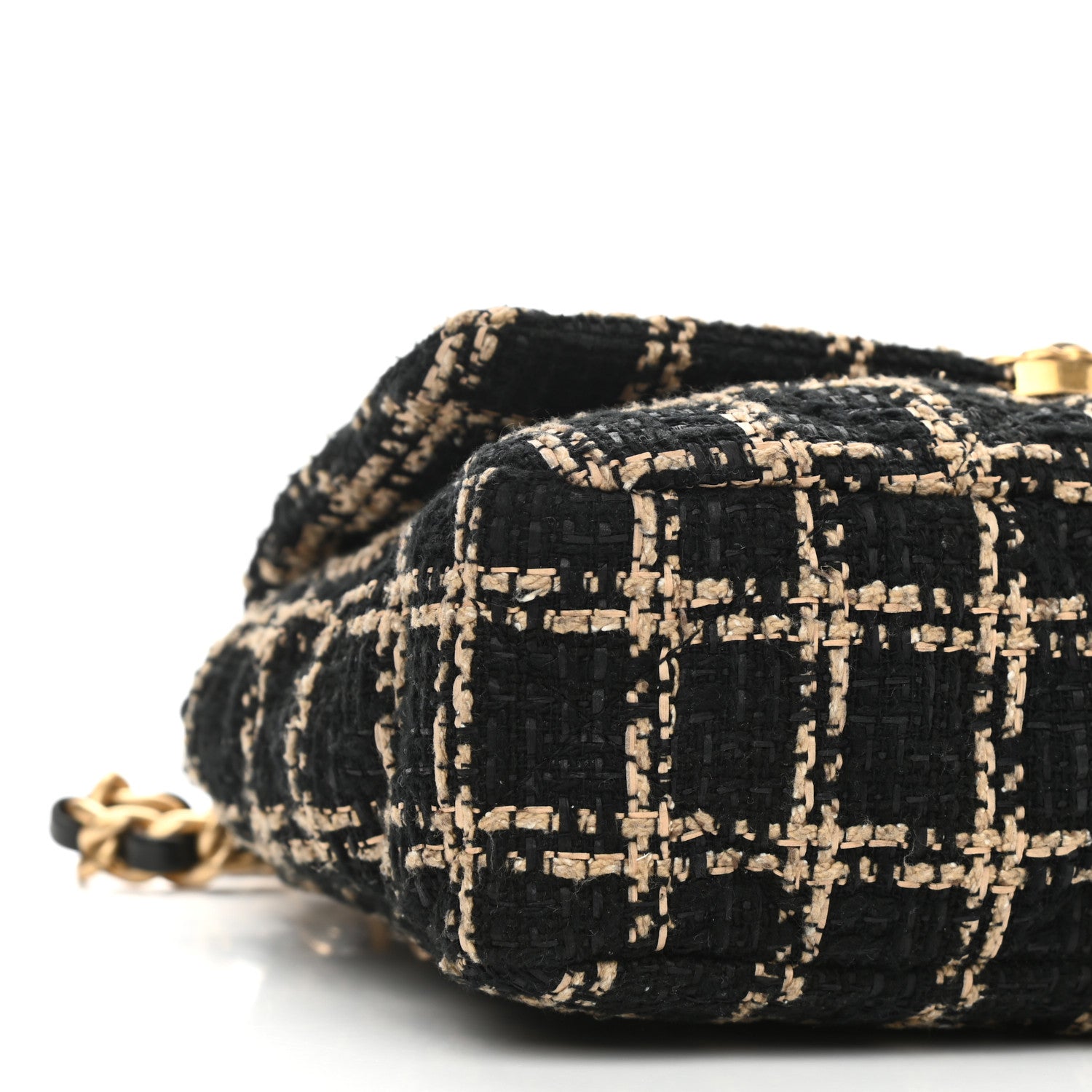 Chanel Tweed Quilted Medium Chanel 19 Flap Black Beige 9 of 11