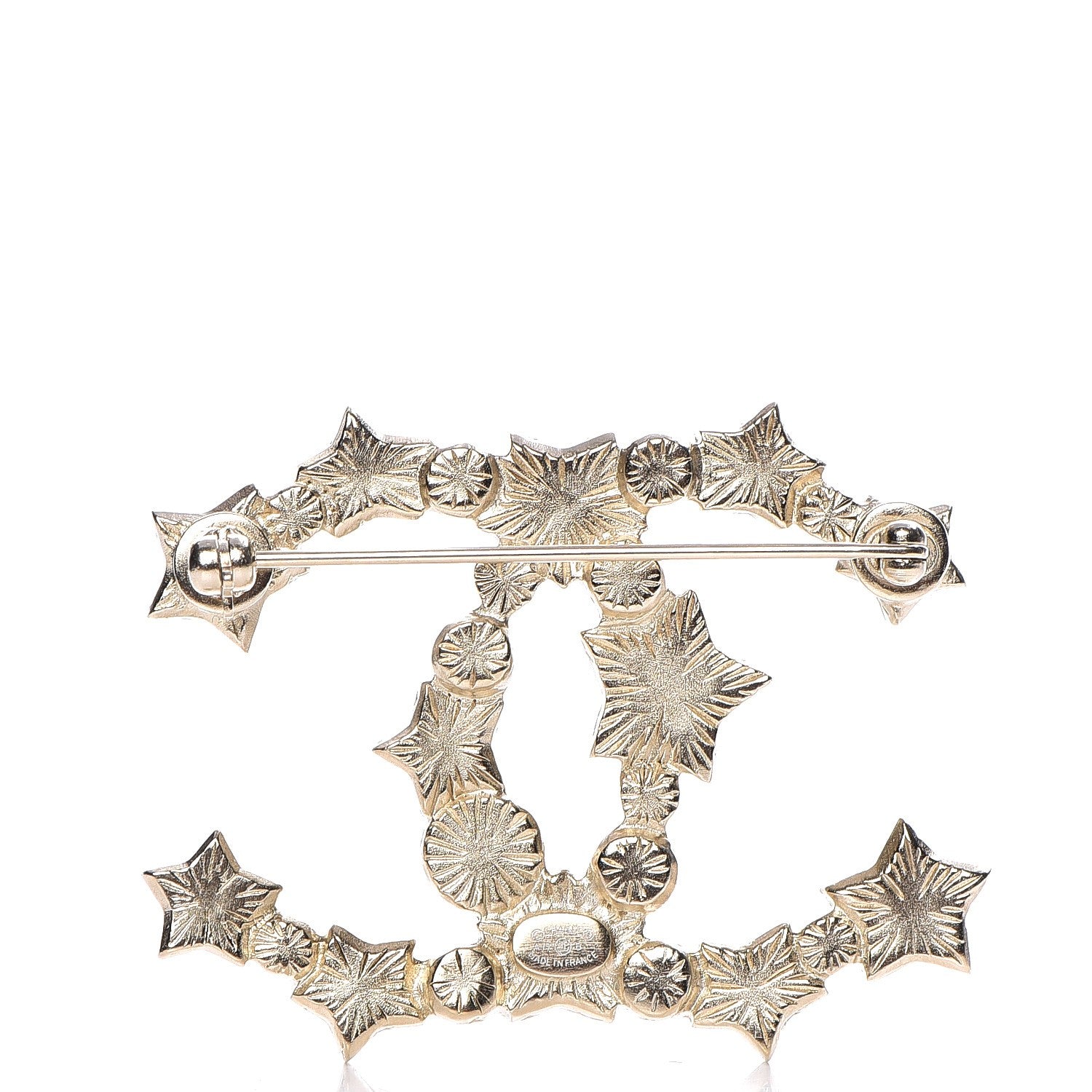 Chanel Star Resin Pearl Large CC Brooch Gold 3 of 4