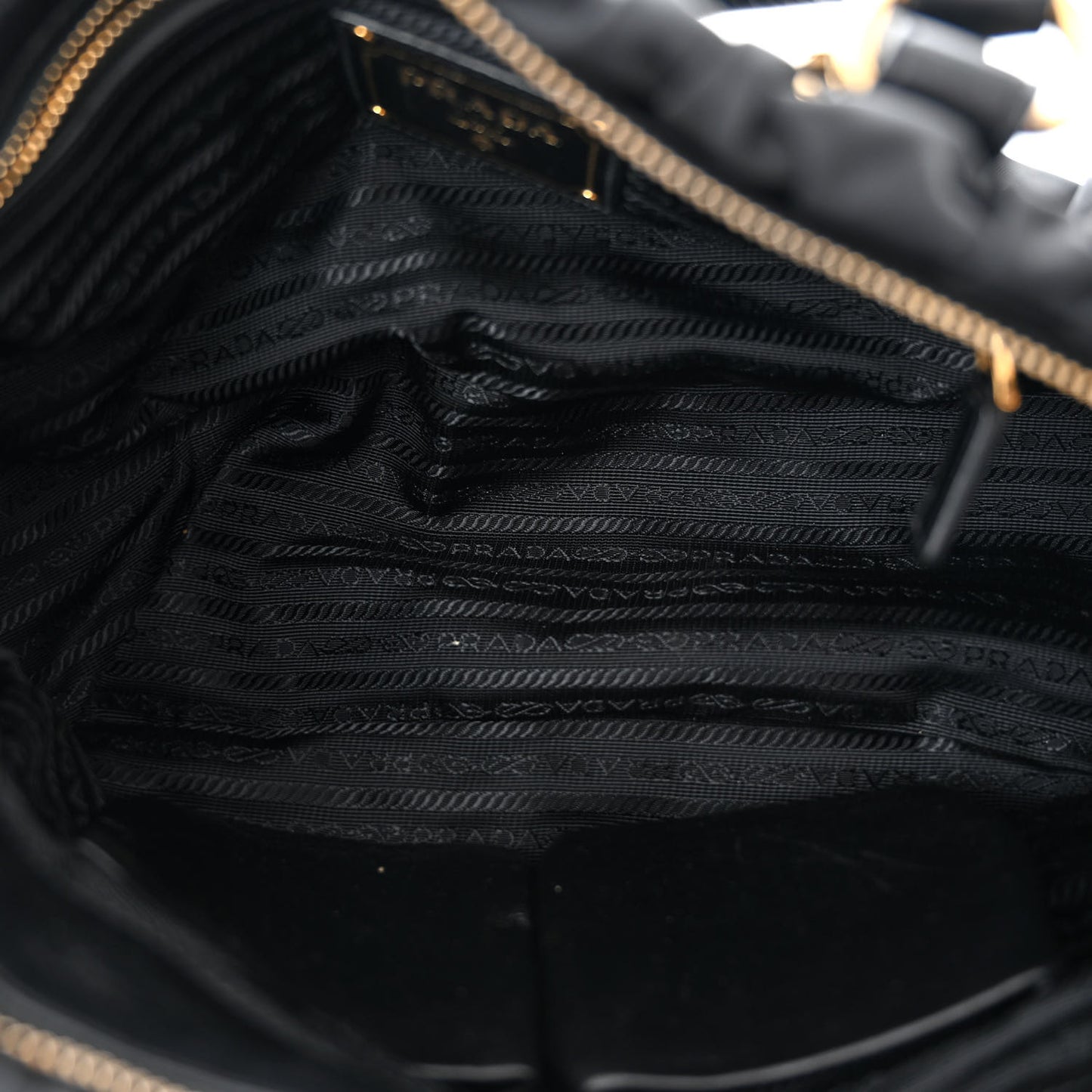 Tessuto Nylon Gaufre Shopping Satchel Black