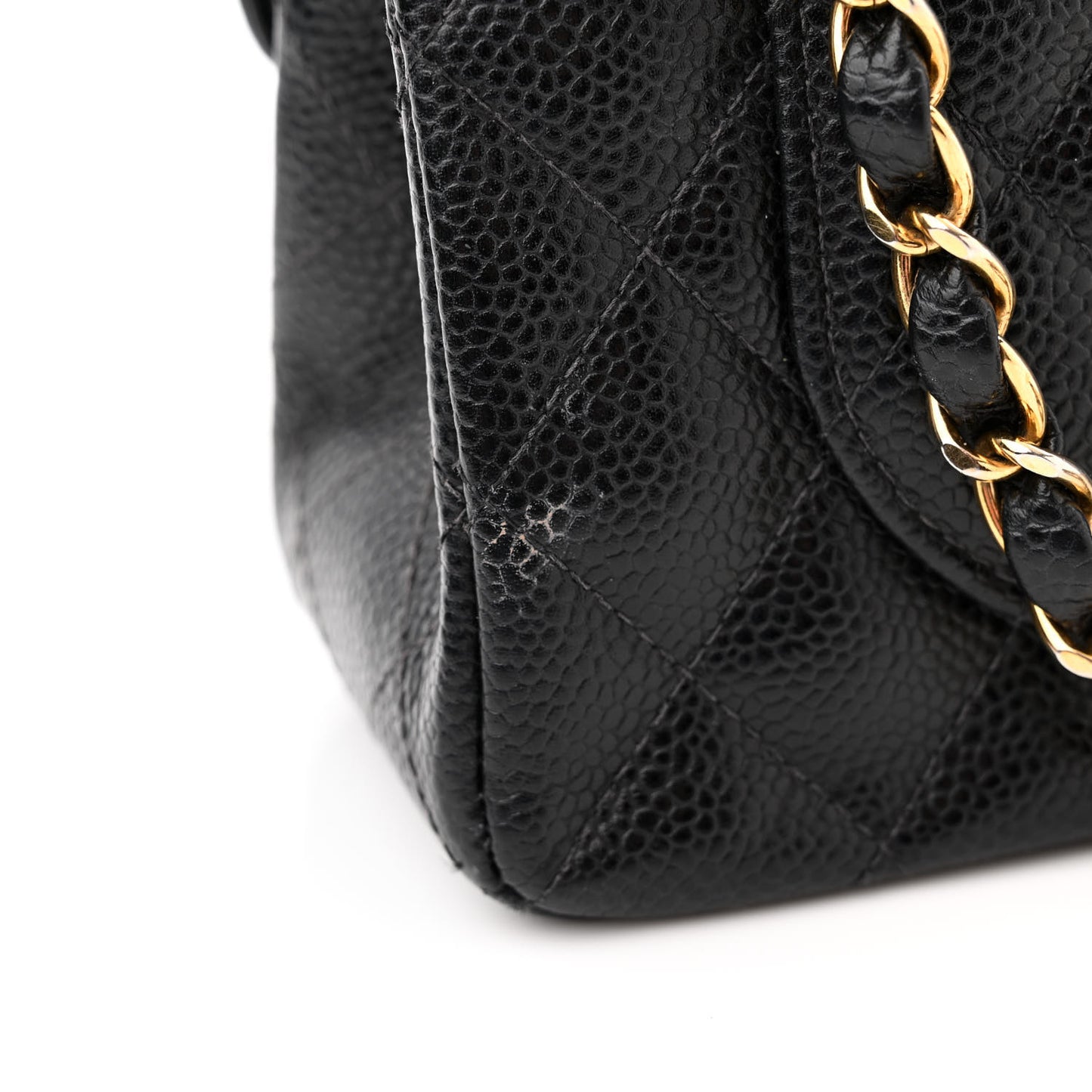 Caviar Quilted Small Double Flap Black
