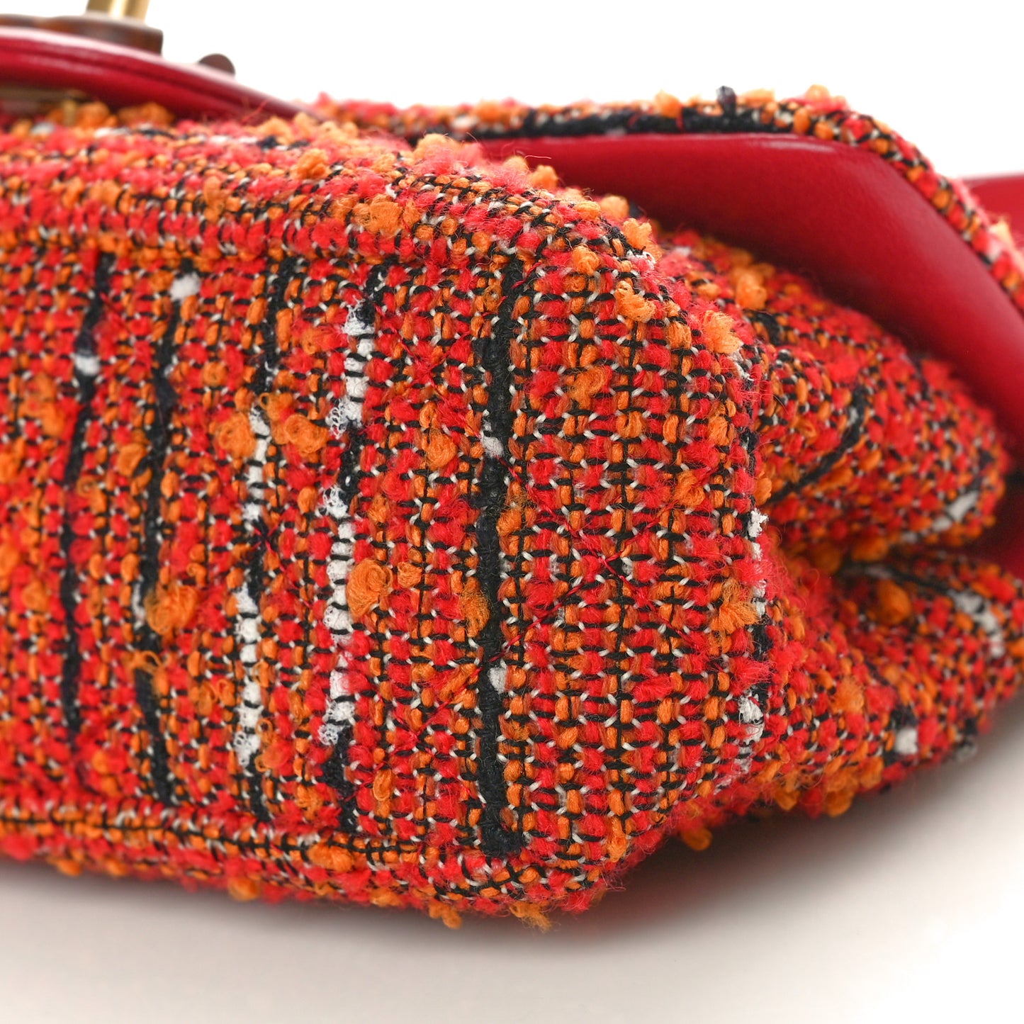 Tweed Knock On Wood Mini Flap Red