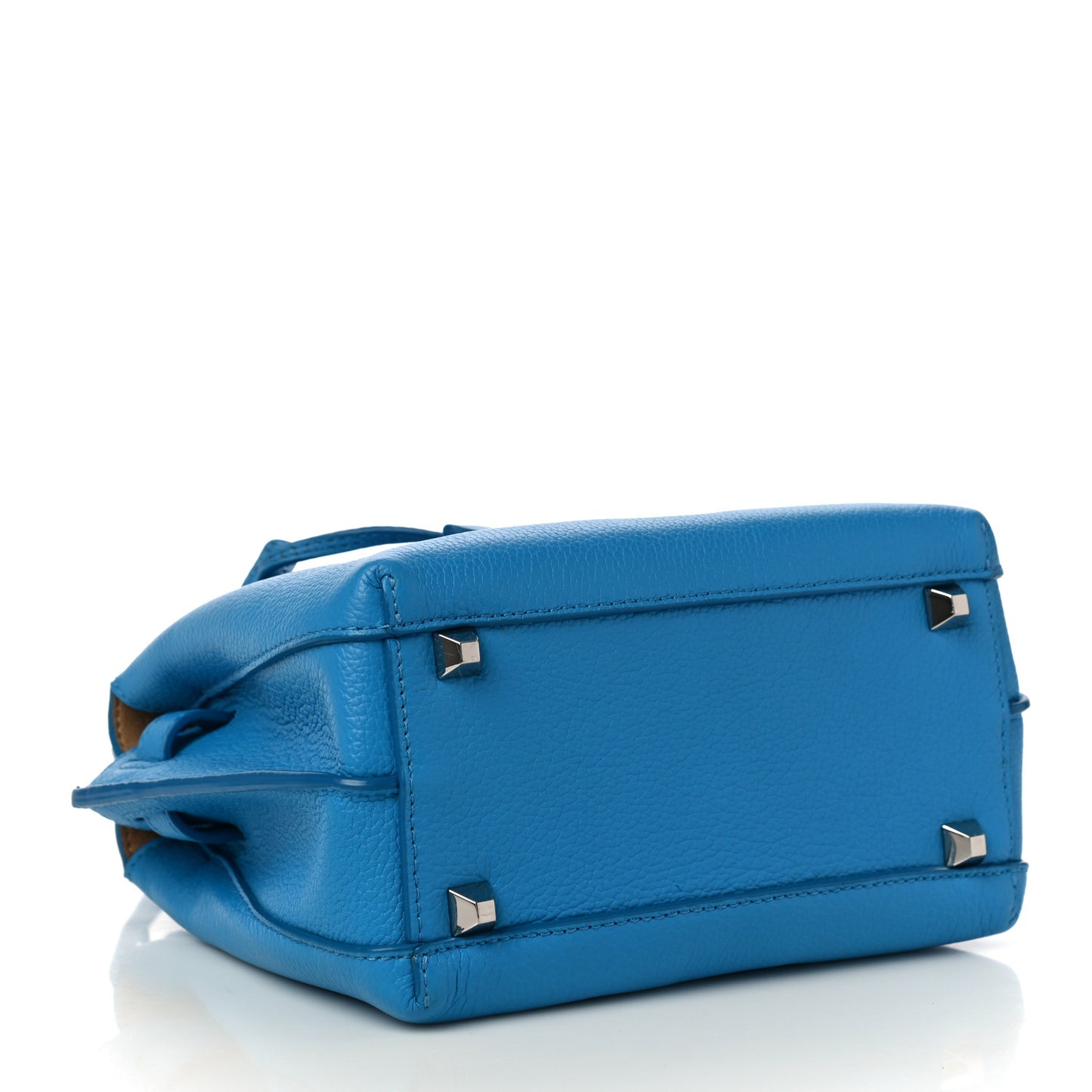 Grained Calfskin Mini Milla Tote Sky Blue