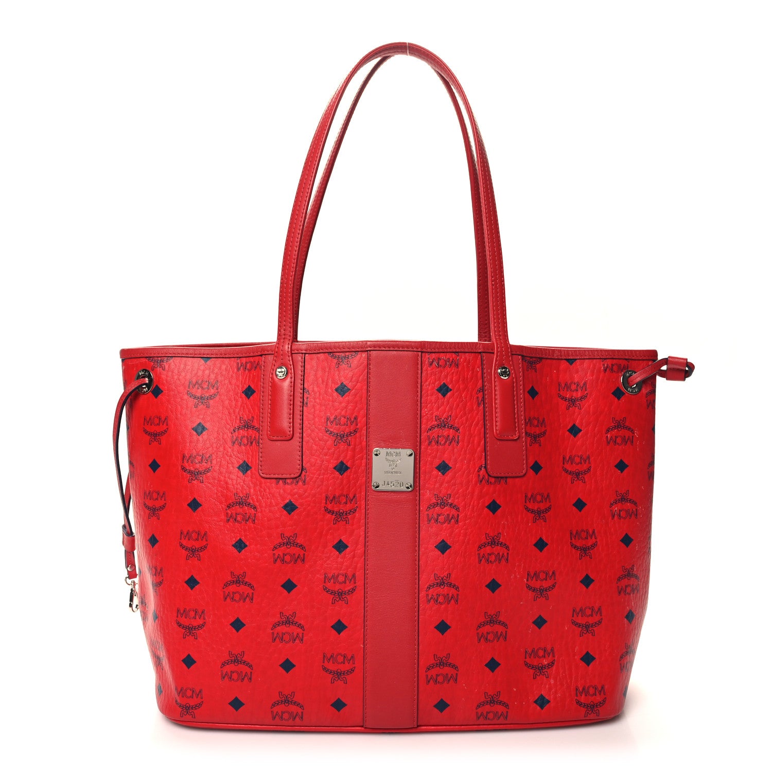 MCM Visetos Medium Liz Reversible Shopper Tote Ruby Red 1 of 19