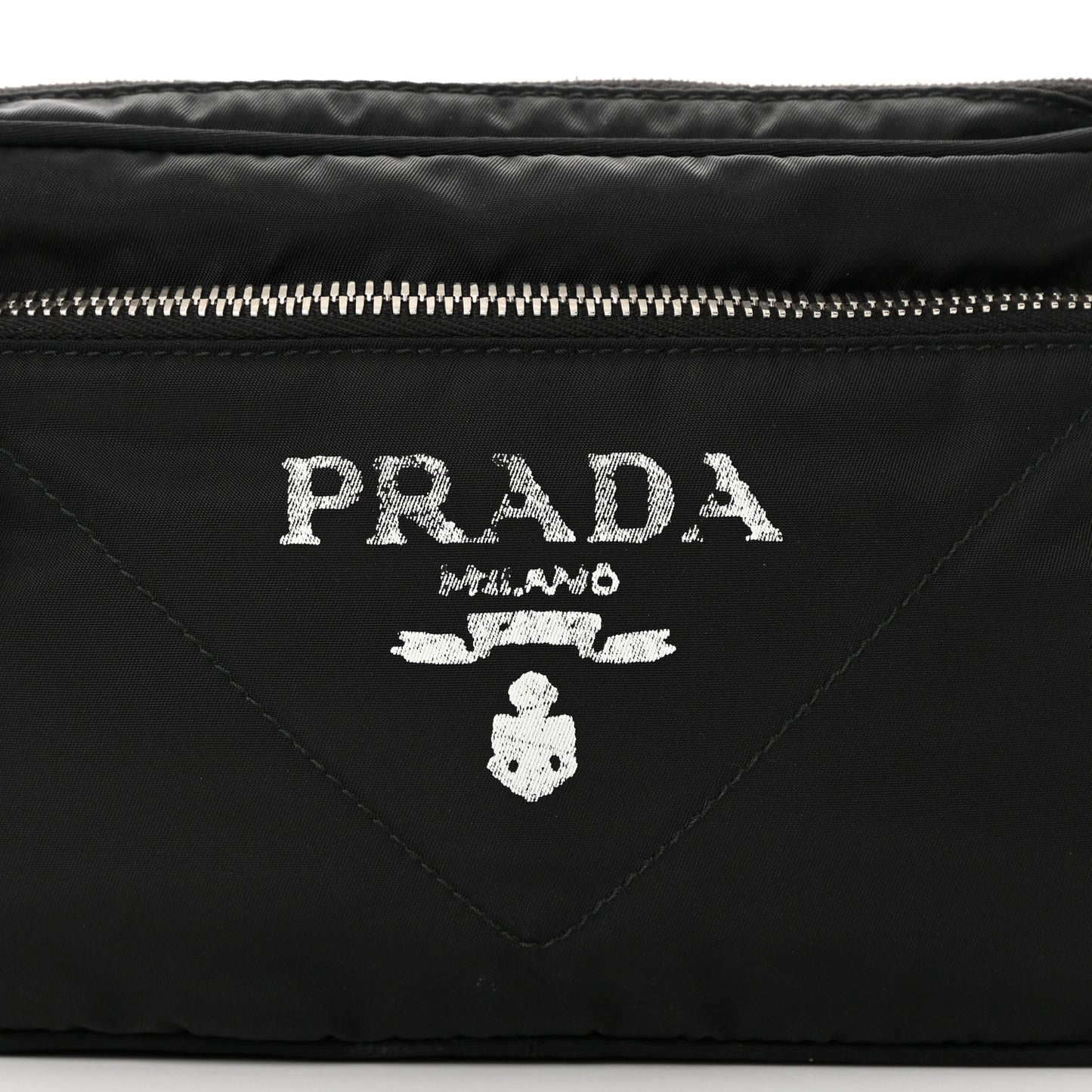 Tessuto Re-Nylon Logo Print Belt Bag Black