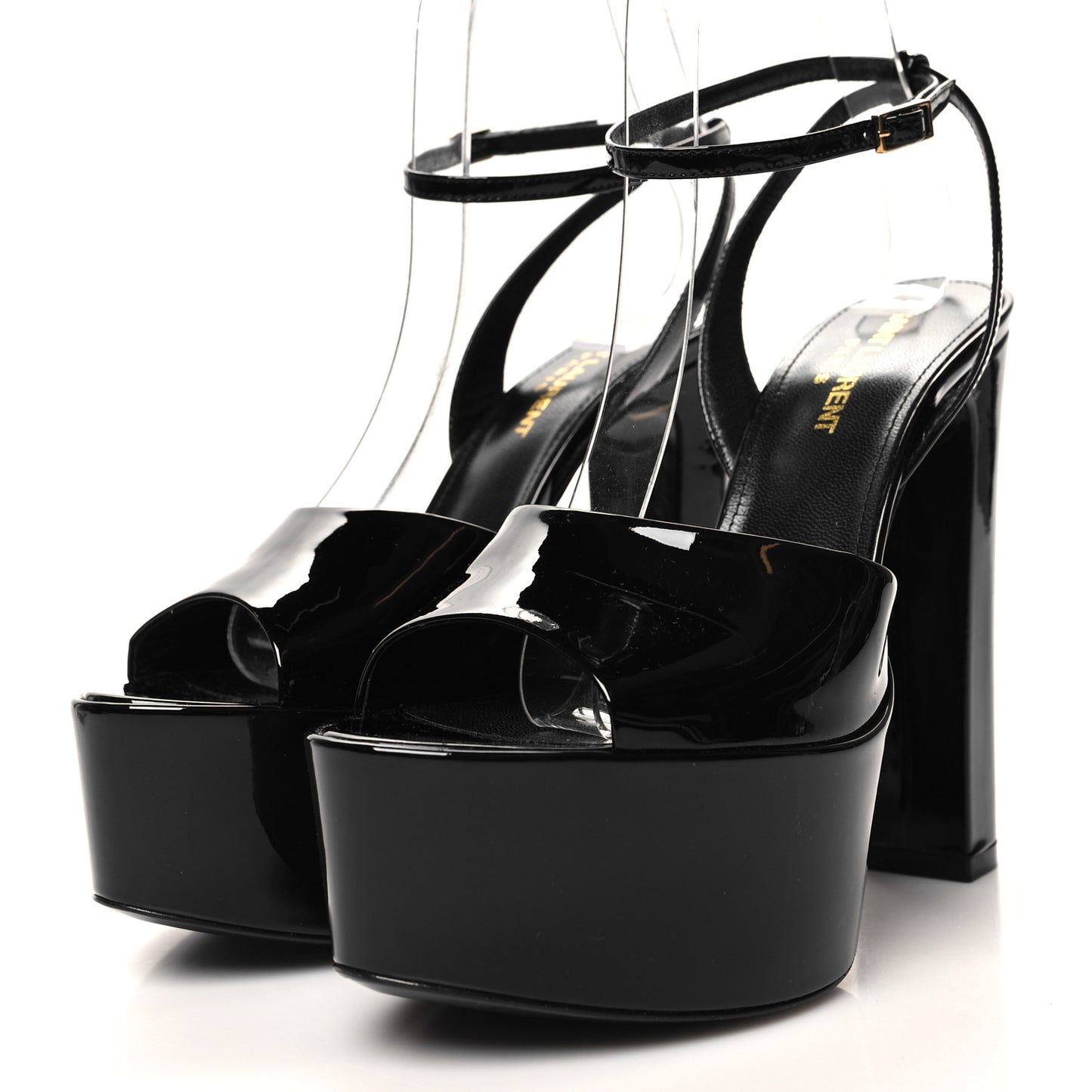 Patent Jodie 95 Platform Sandals 36.5 Black