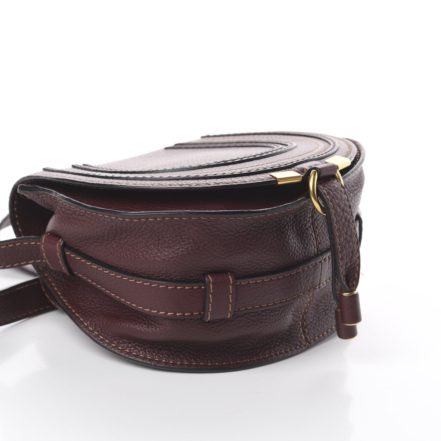 Calfskin Mini Marcie Round Crossbody Bag Dark Velvet
