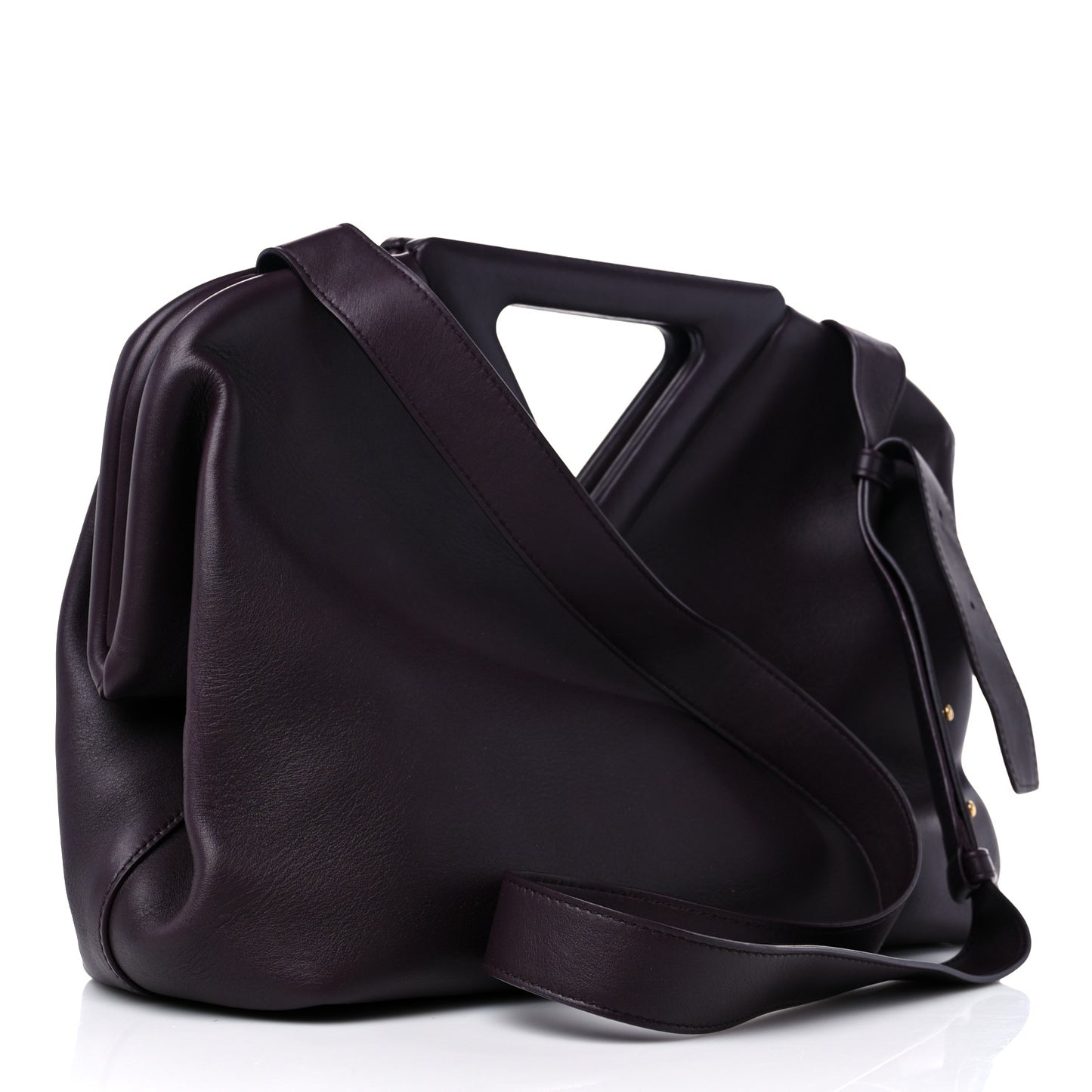 Calfskin Medium The Point Triangle Bag Grape