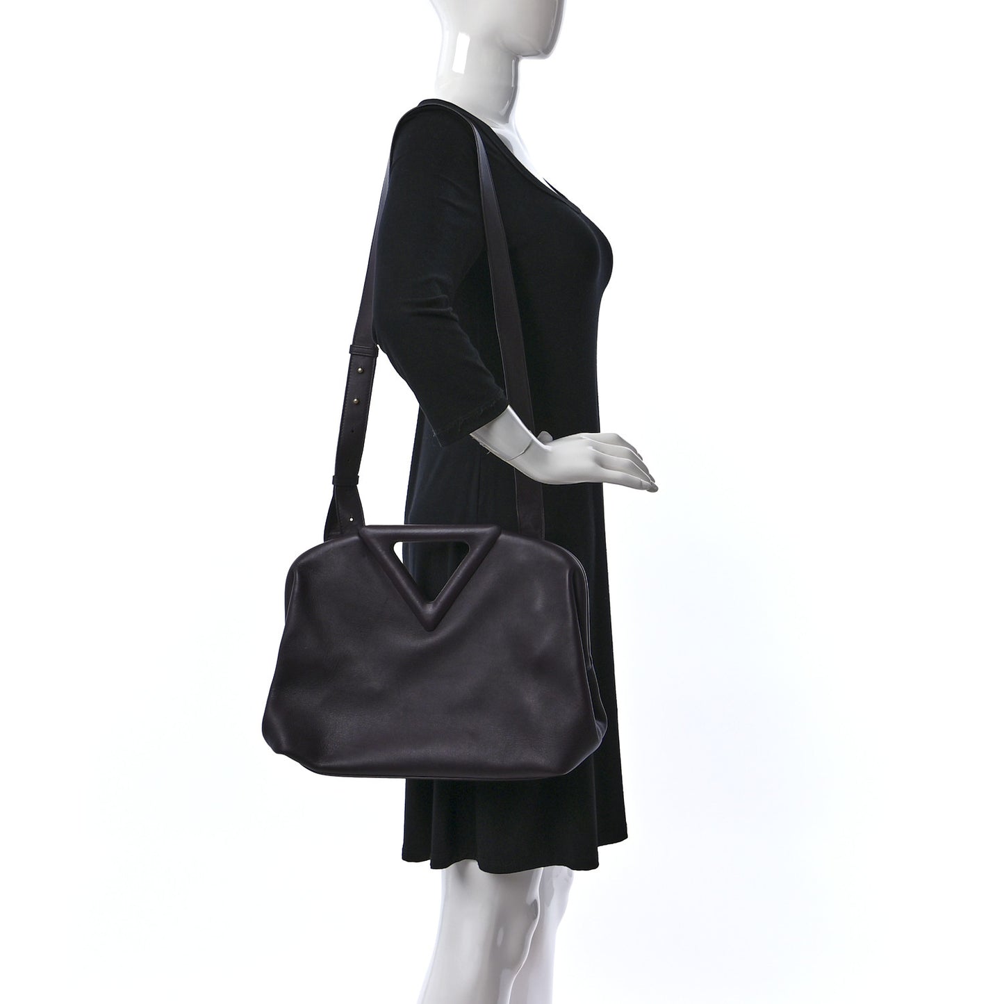 Calfskin Medium The Point Triangle Bag Grape