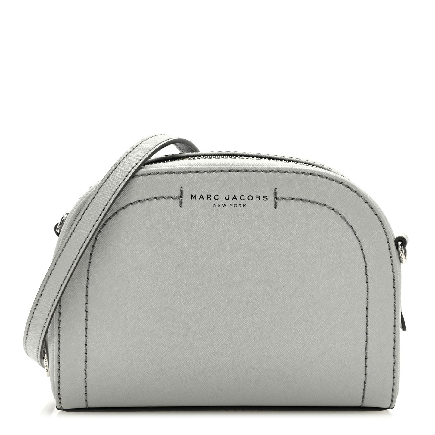 Saffiano Playback Boxed Dome Crossbody Grey