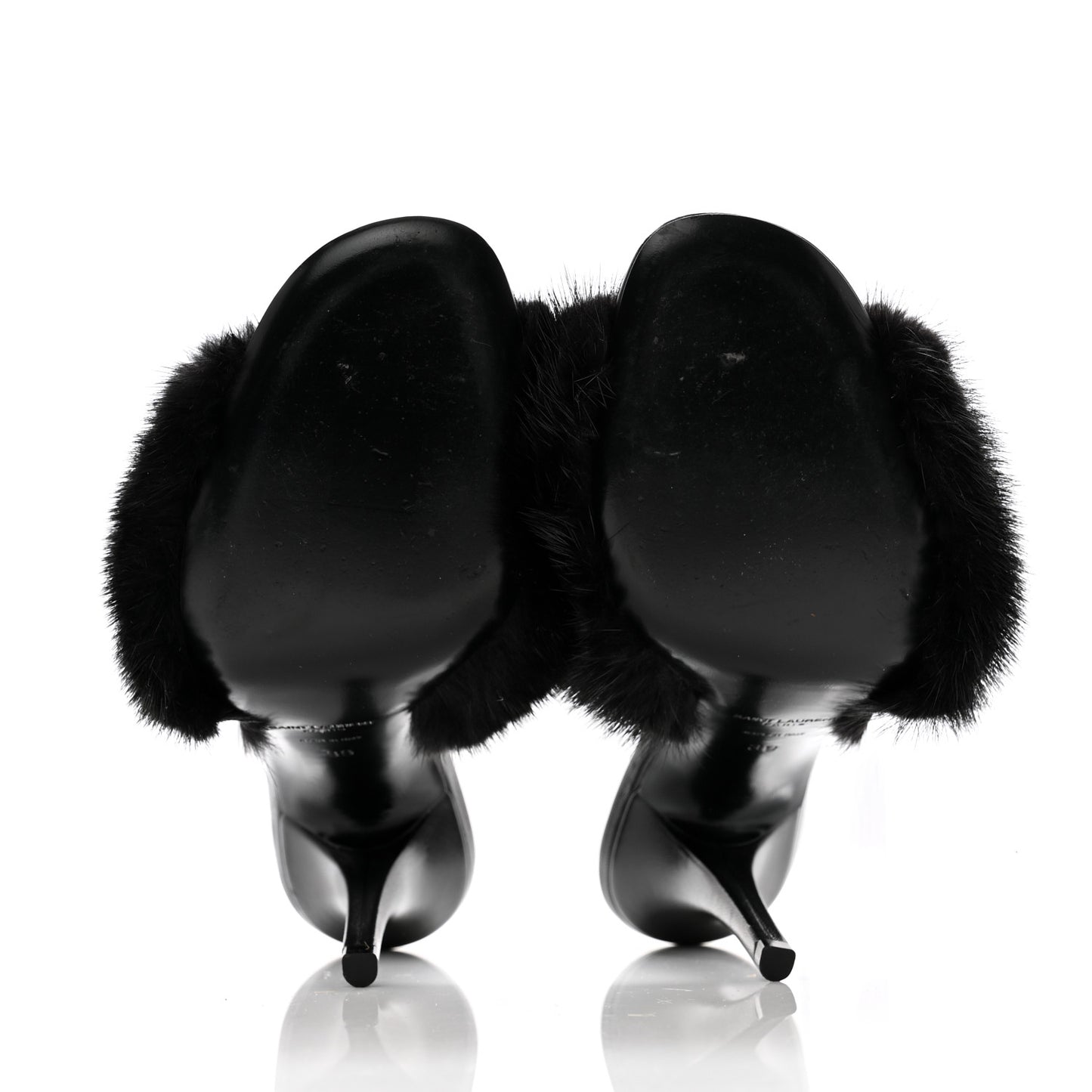 Mink Calfskin Roy Mule Sandals 39 Black