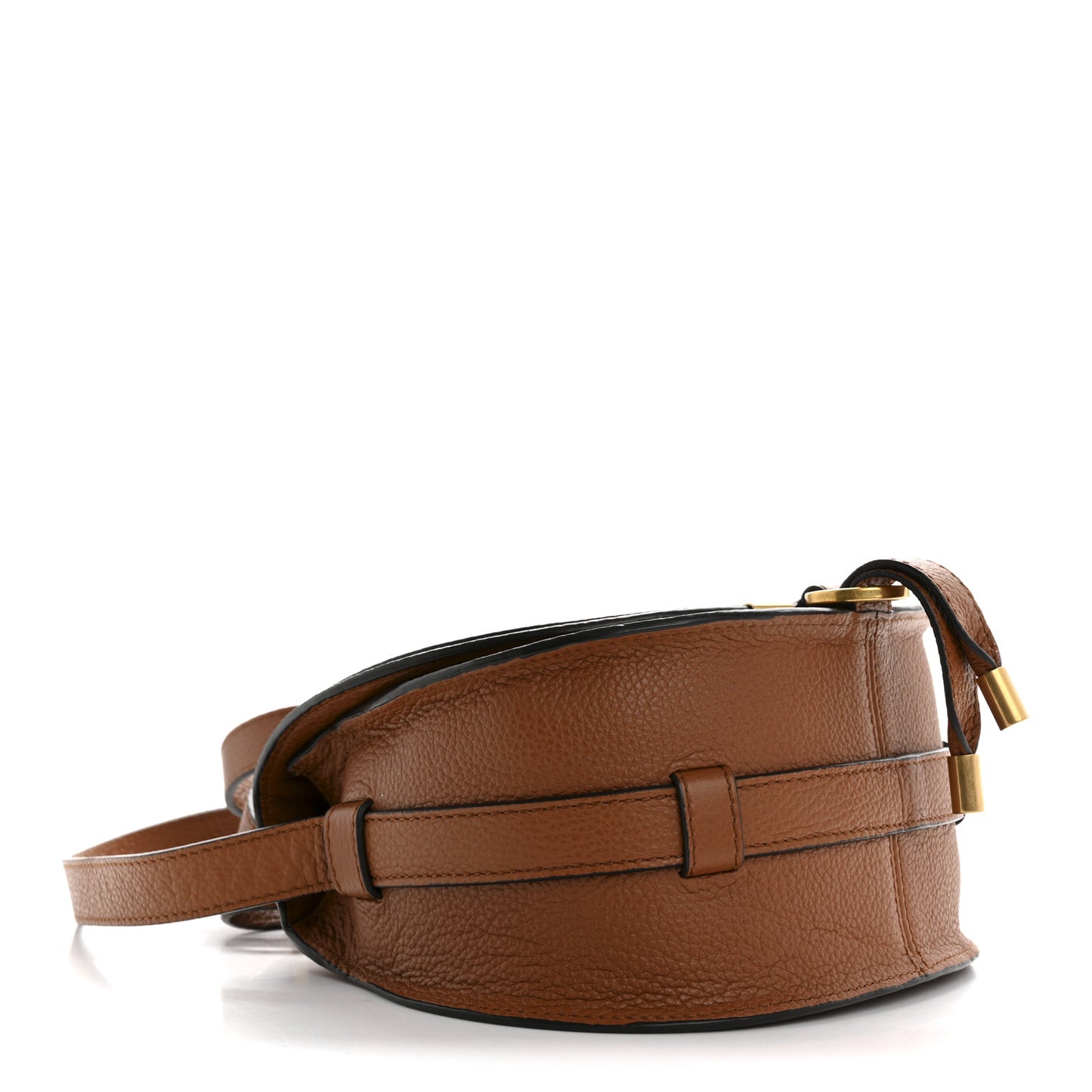 Calfskin Mini Marcie Round Crossbody Bag Tan