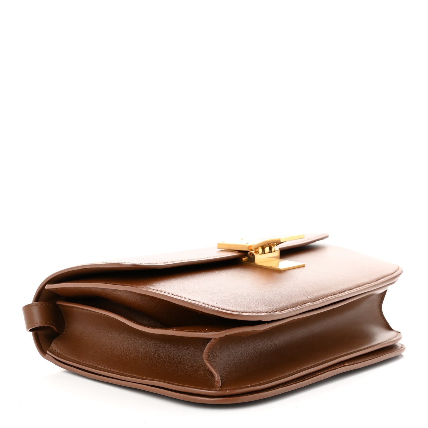 Box Calfskin Medium Classic Box Flap Bag Camel